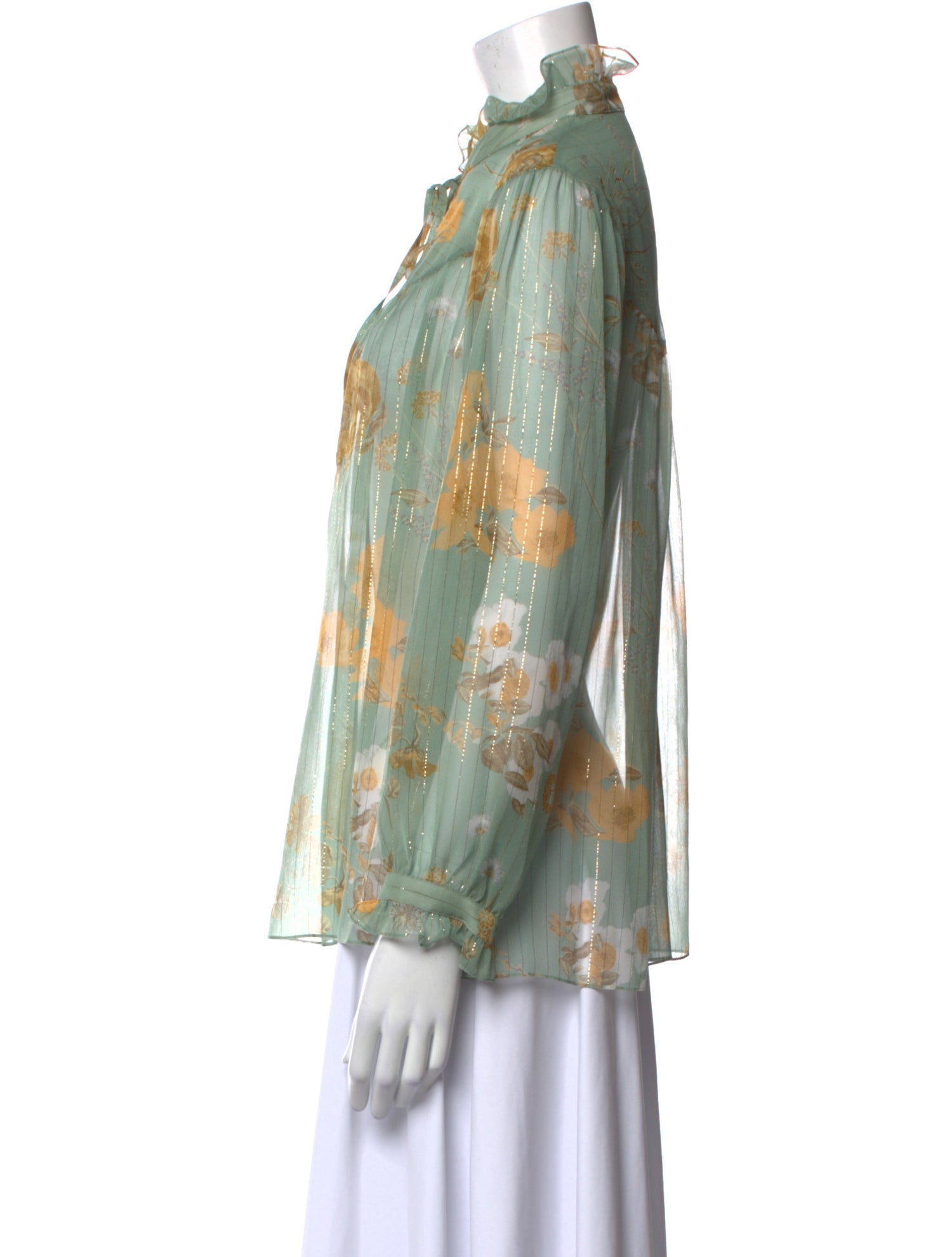 Celine Silk Floral Print Blouse