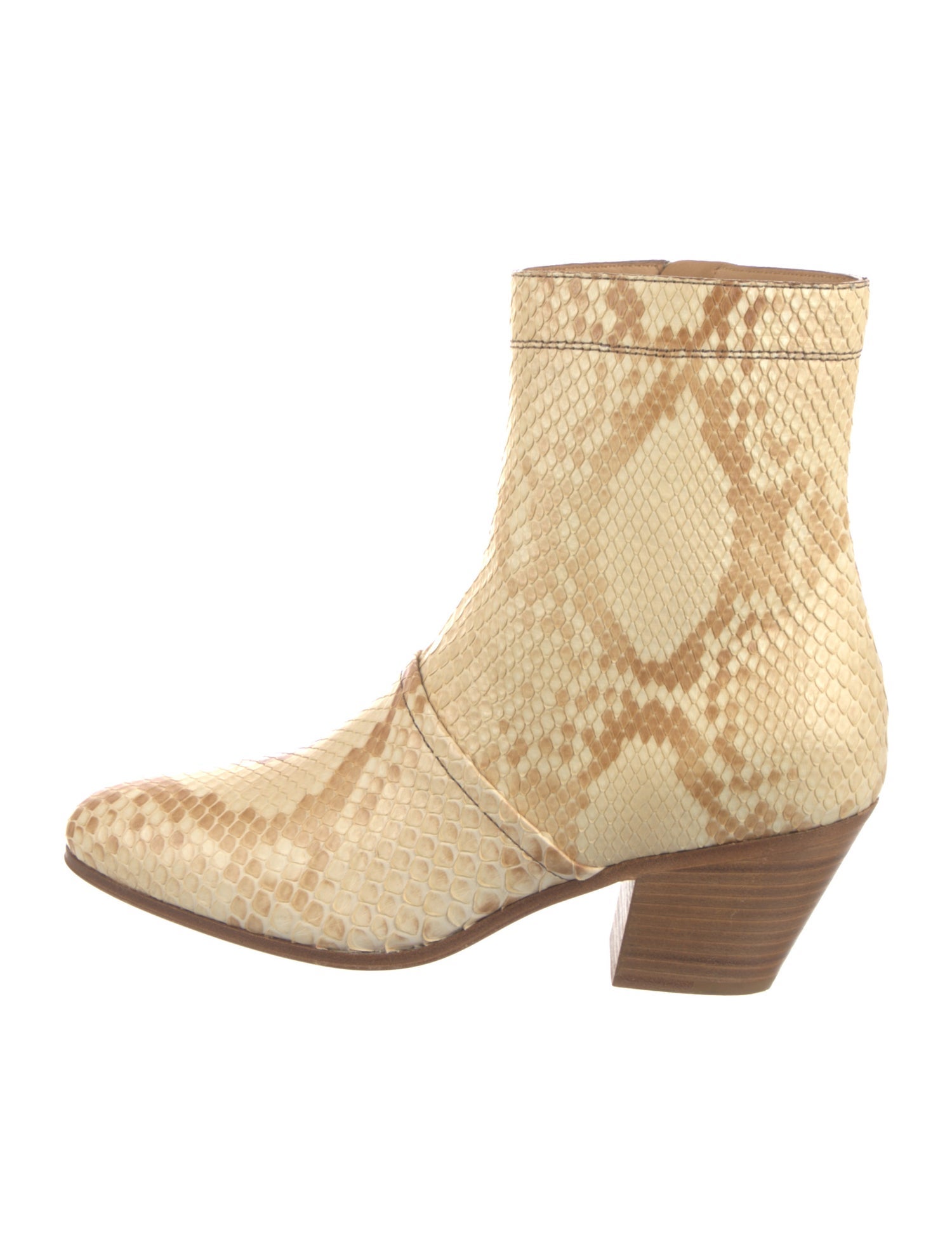 Celine Leather Animal Print Western Boots