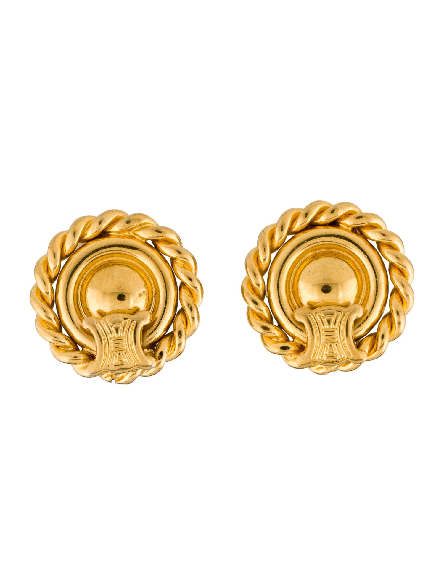 Celine Logo Clip-On Earrings