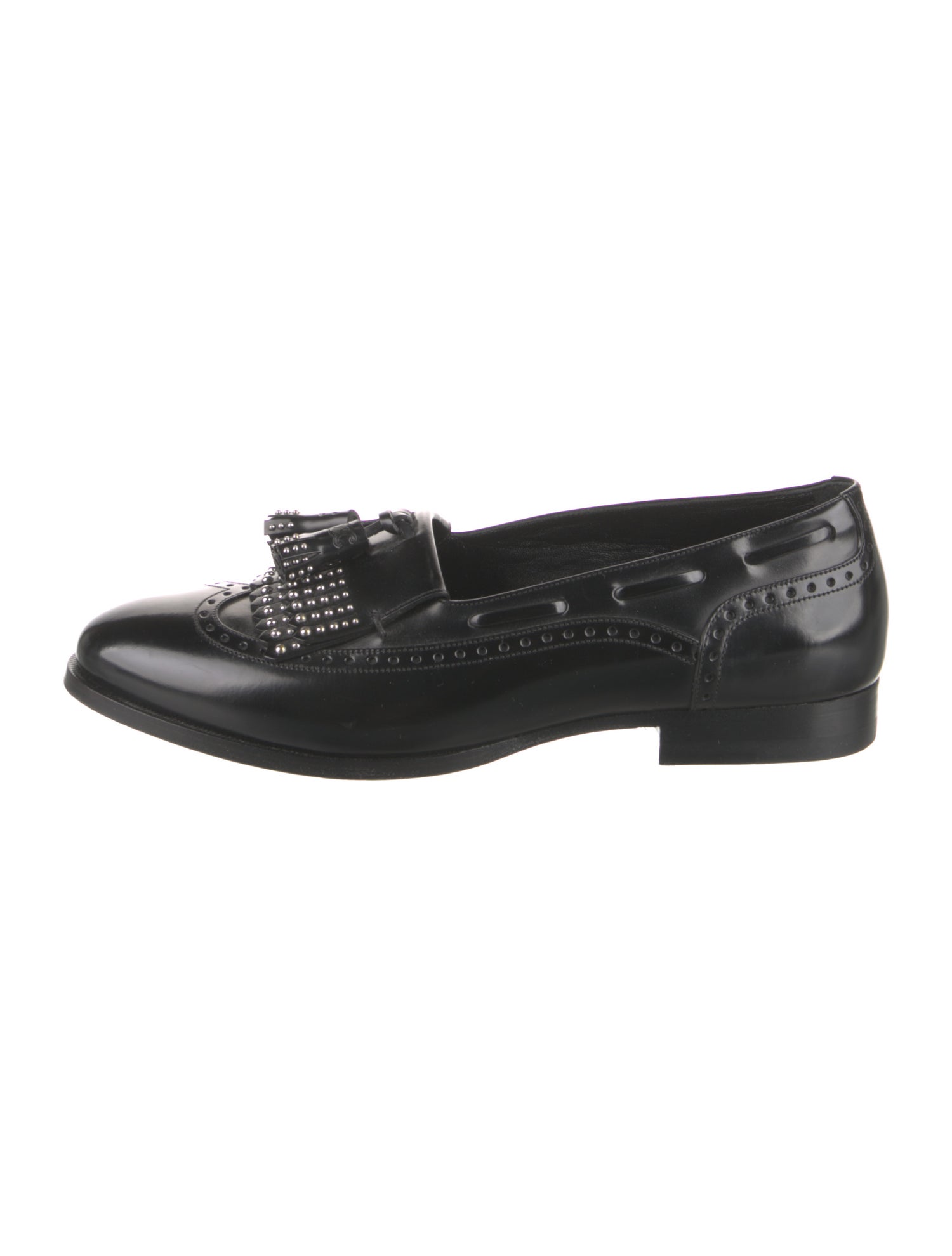 Celine Leather Tassel Accents Loafers