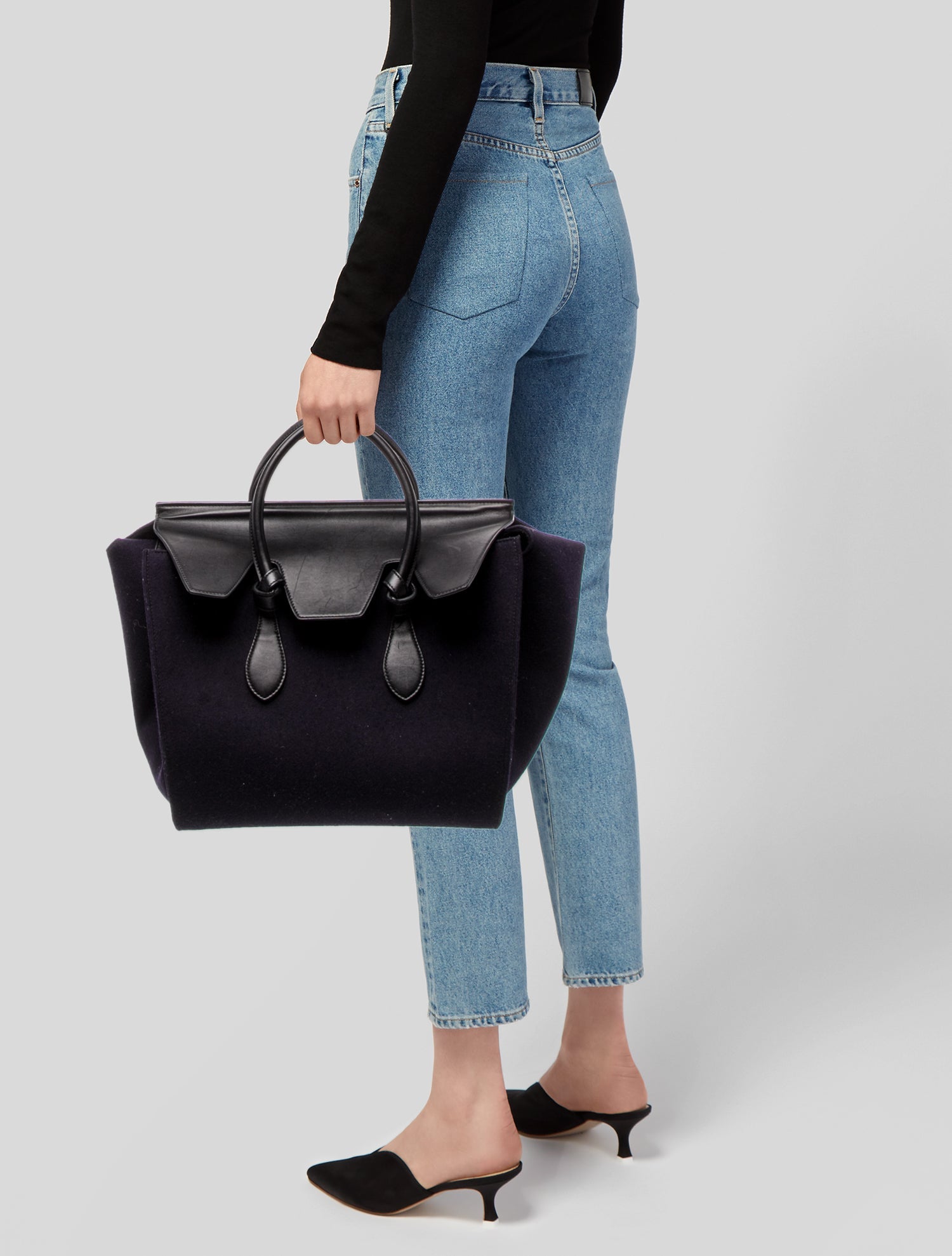Celine Wool Tie Tote Small