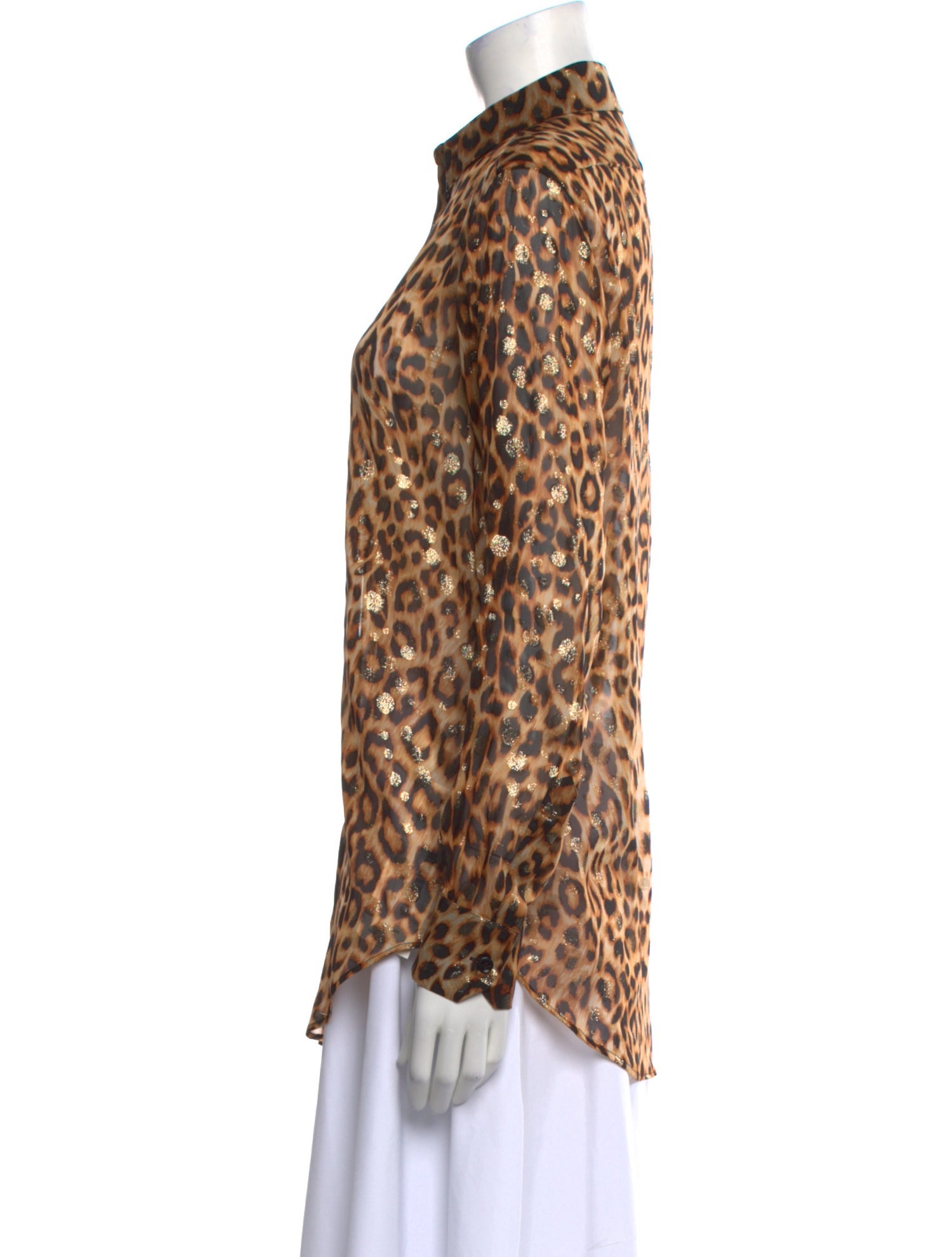 Celine 2020 Leopard Print Button-Up Top