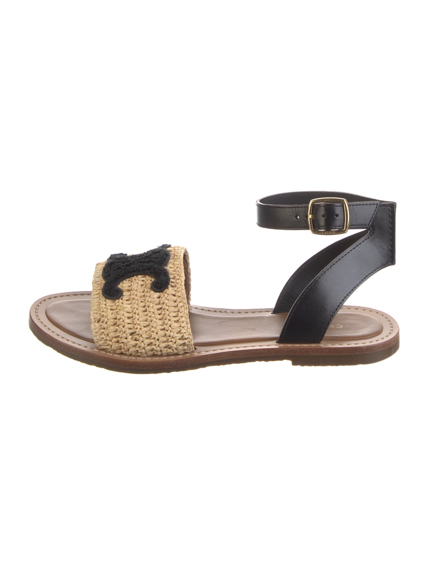 Celine Straw Animal Print Espadrilles