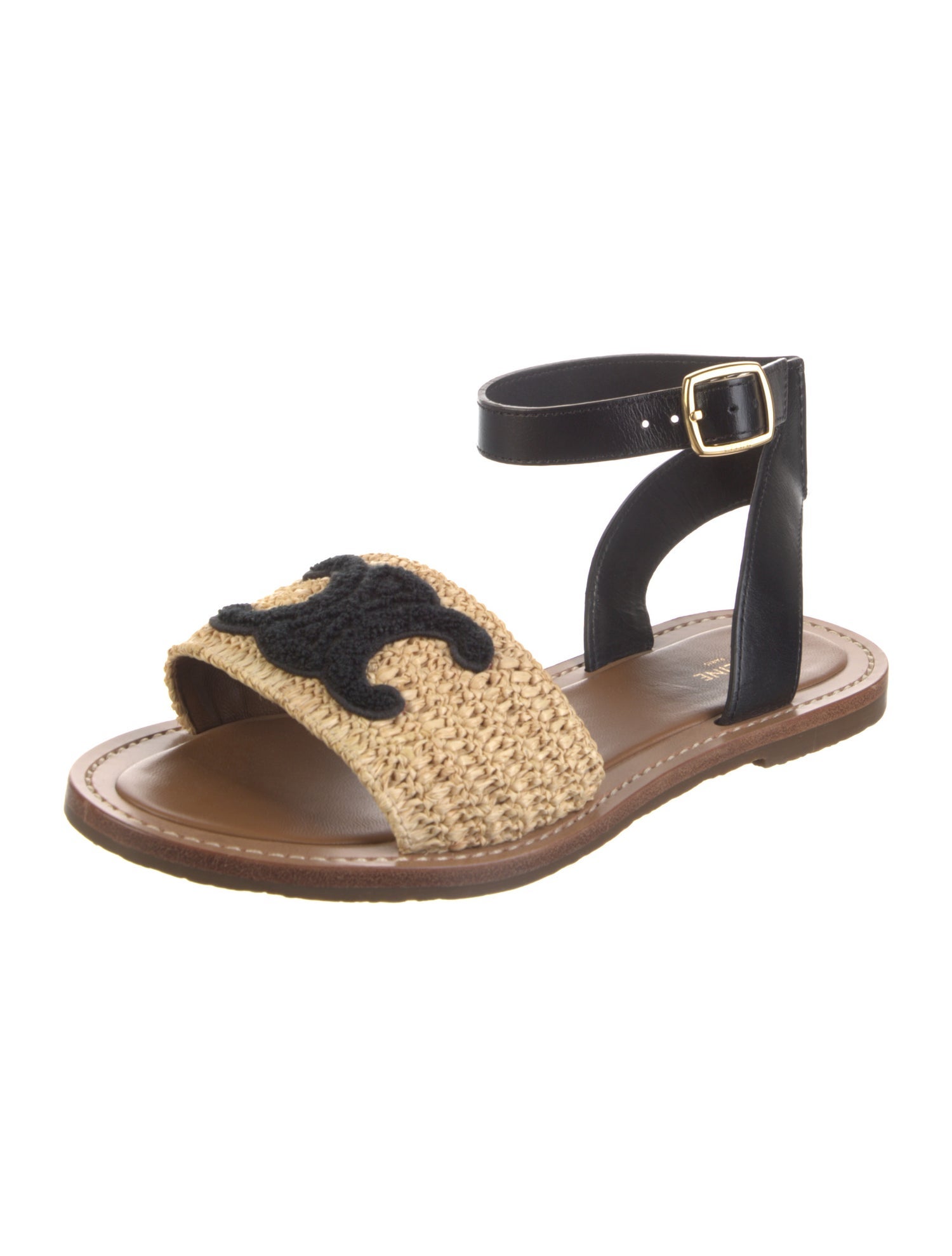 Celine Straw Animal Print Espadrilles