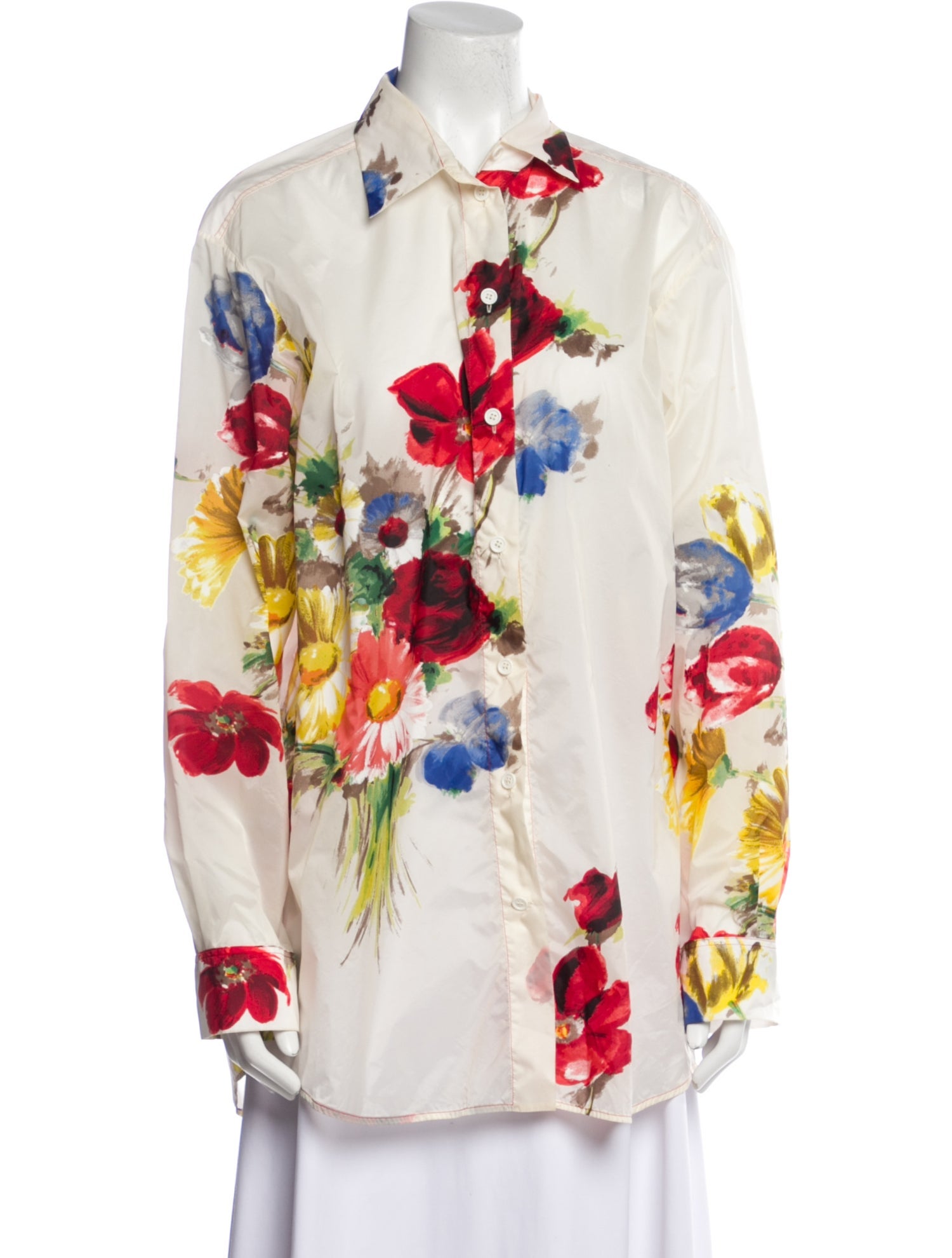 Celine 2017 Nylon Button-Up Top