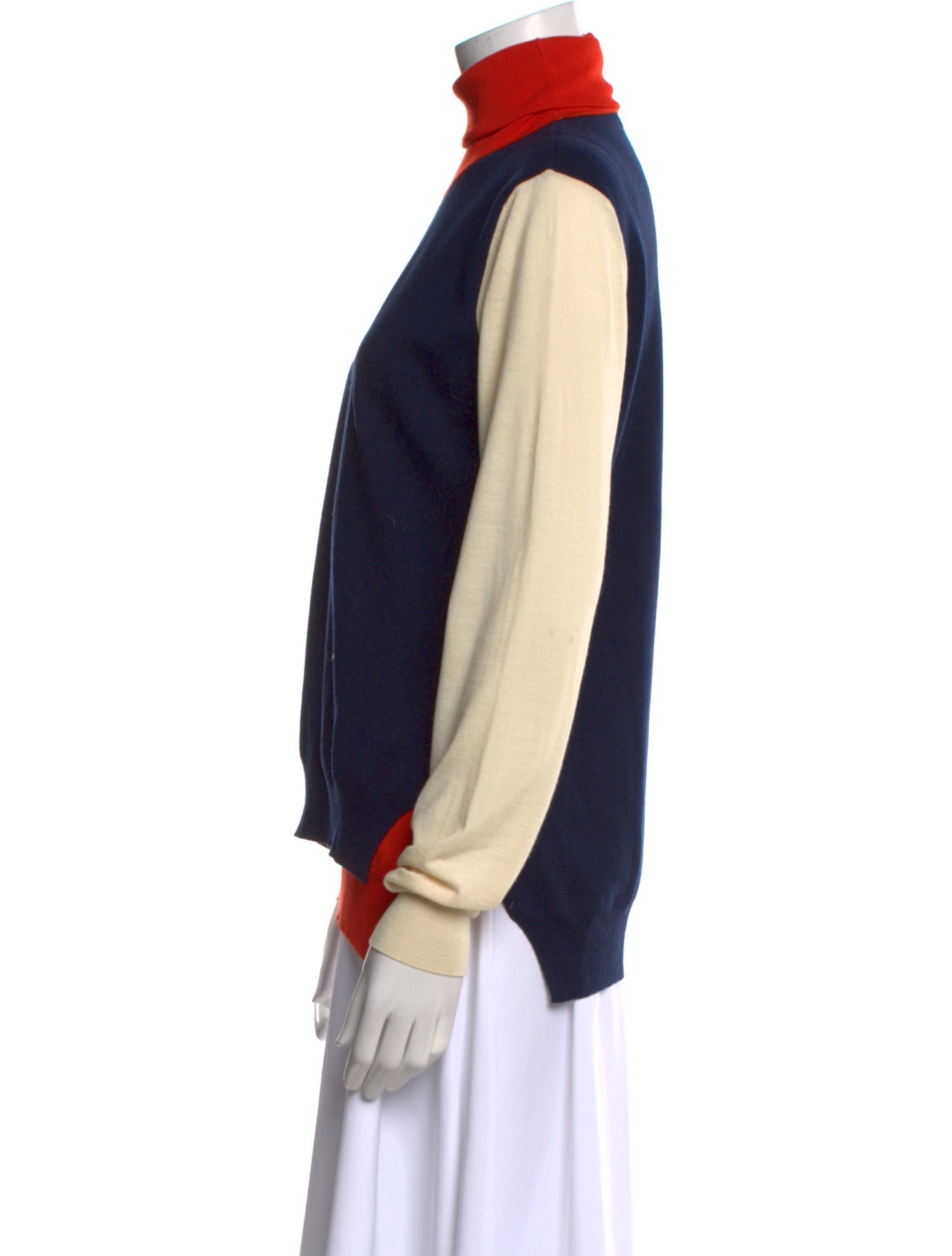 Celine Wool Colorblock Pattern Sweater