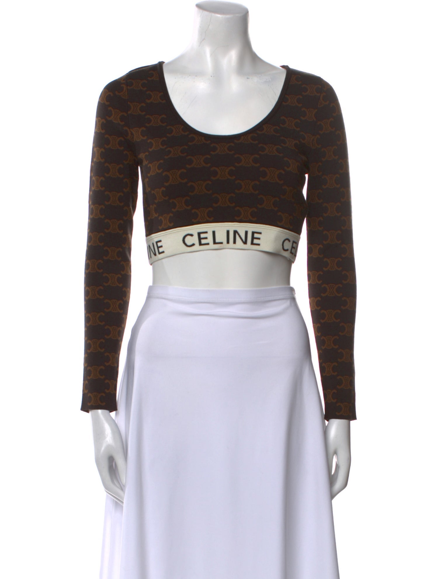 Celine Monogram Silk Crop Top w/ Tags