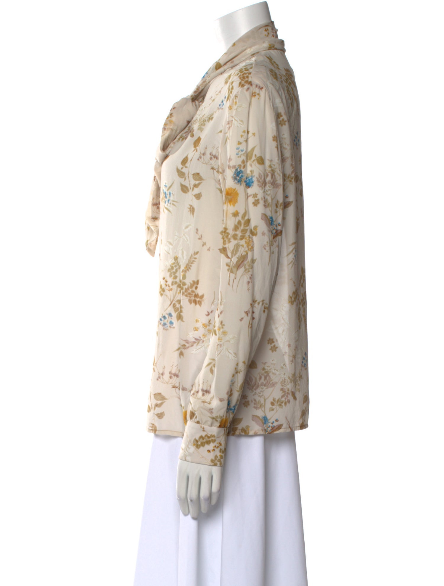 Celine Silk Floral Print Blouse