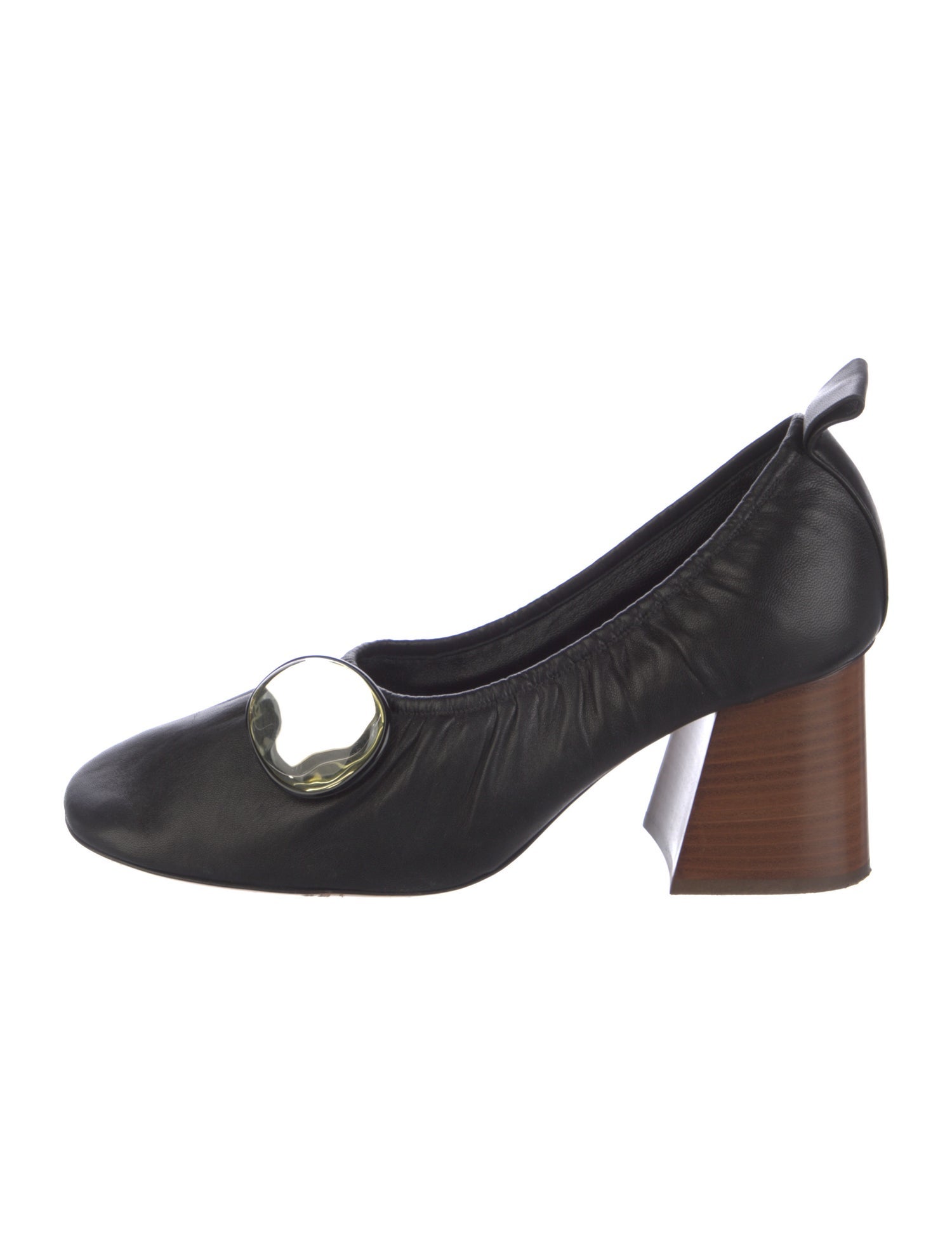 Celine Leather Colorblock Pattern Pumps