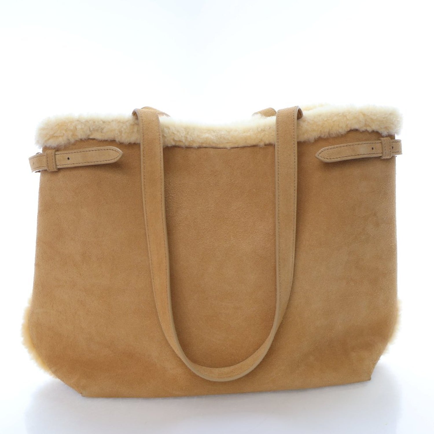 Celine 2024 Medium Suede Shearling Triomphe Tote