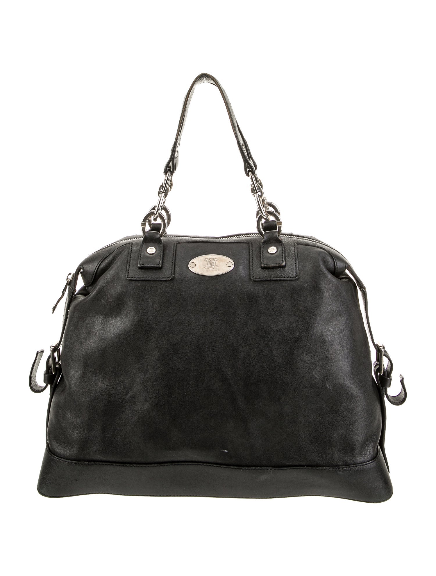 Tiffany & Co. Color Block Grained Leather Handle Bag - Blue Handle