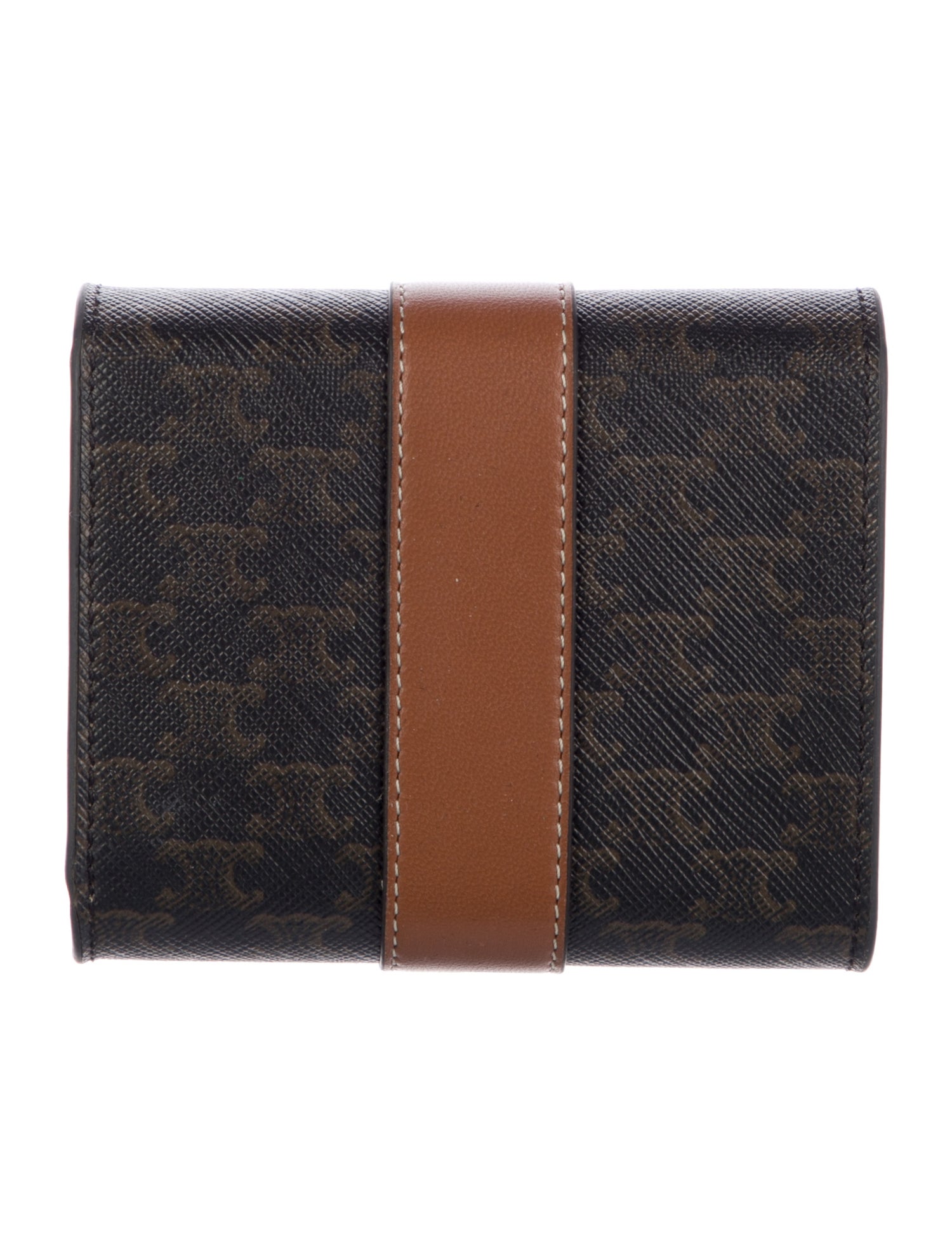 Celine SMALL TRIFOLD TRIOMPHE CANVAS Printed Compact Wallet