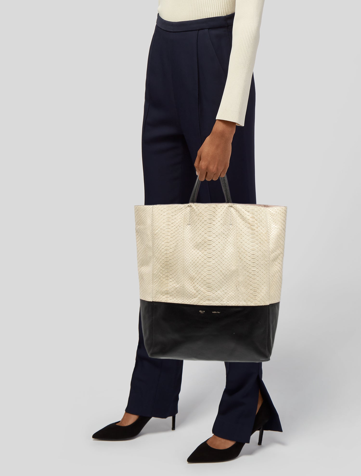 Celine Python Vertical Cabas