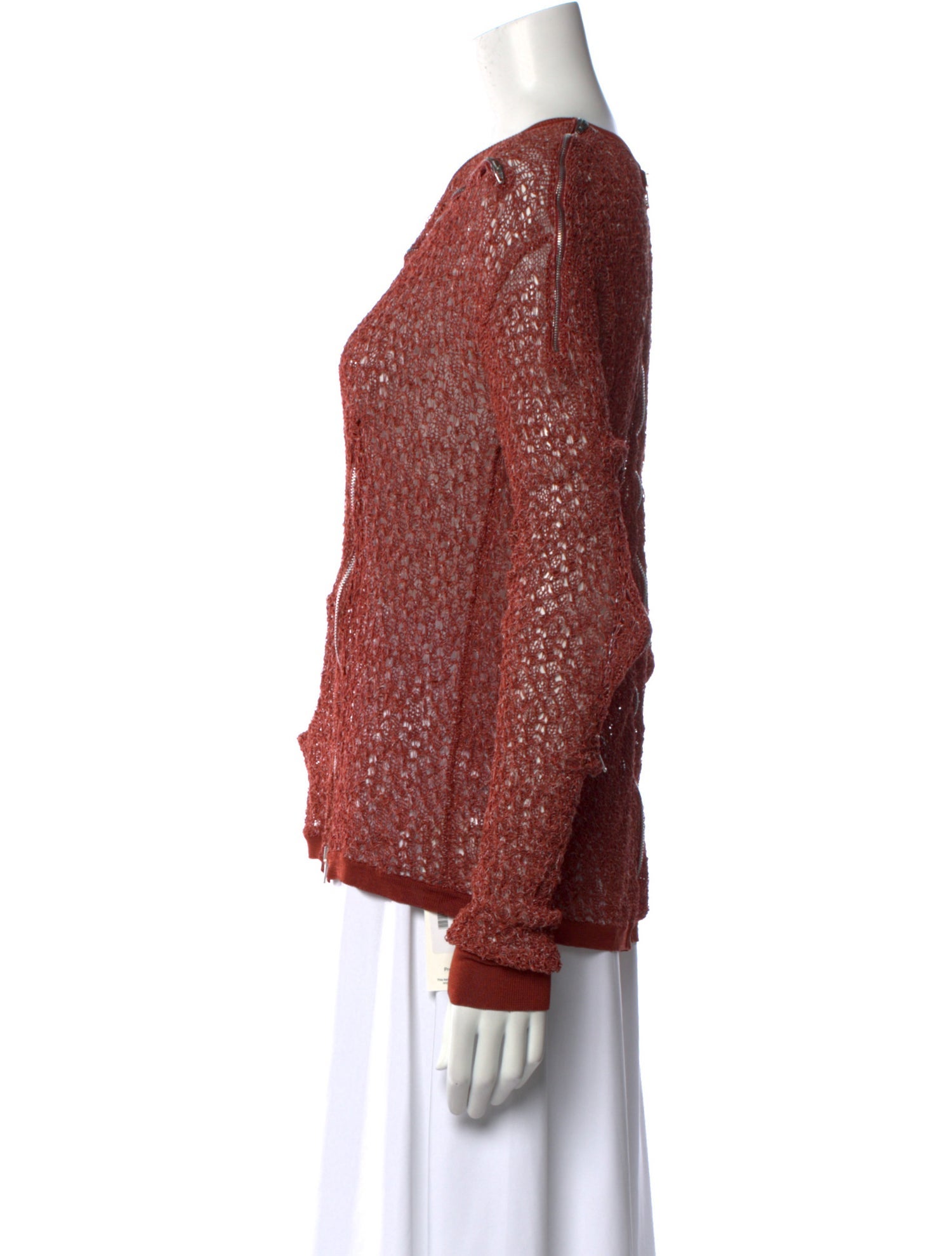 Celine Zipper Accent Linen Sweatshirt