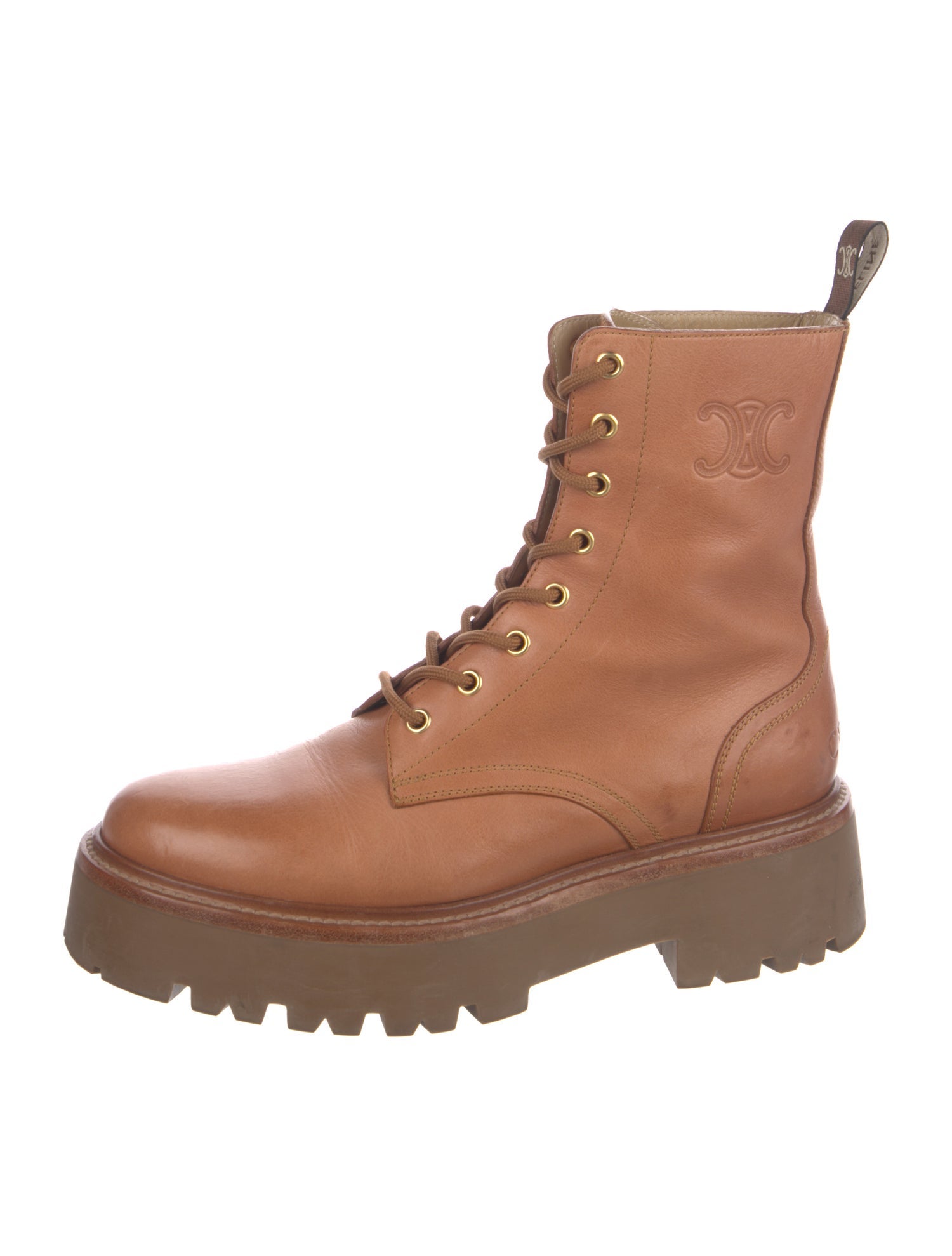 Celine Leather Combat Boots