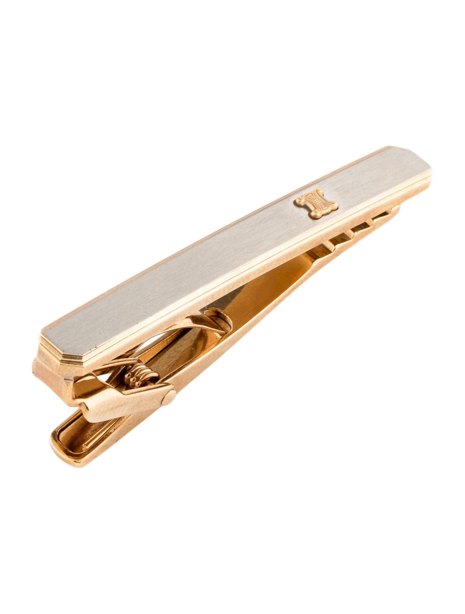 Celine Vintage Two-Tone Triomphe Tie Clip