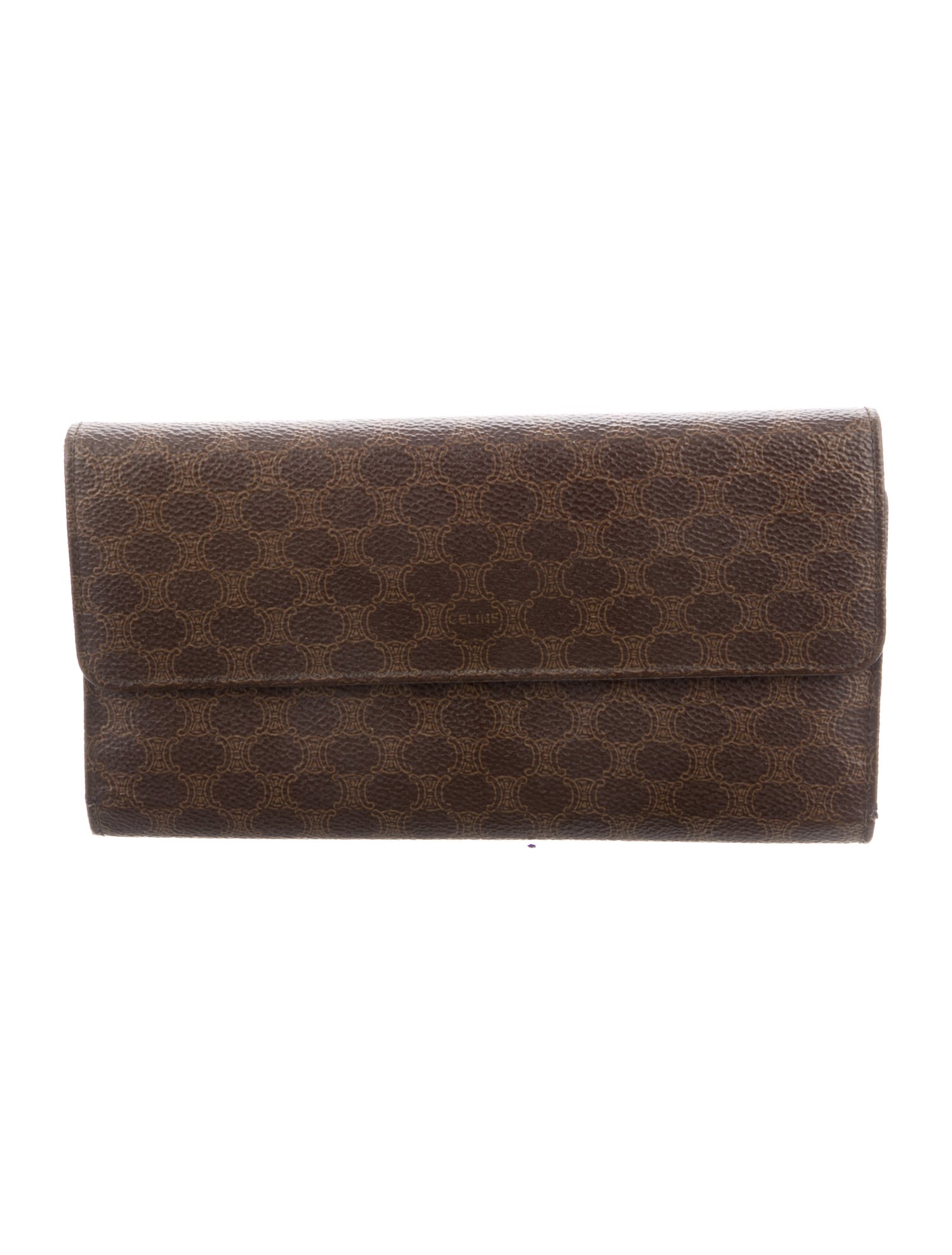 Celine Leather Printed Compact Wallet