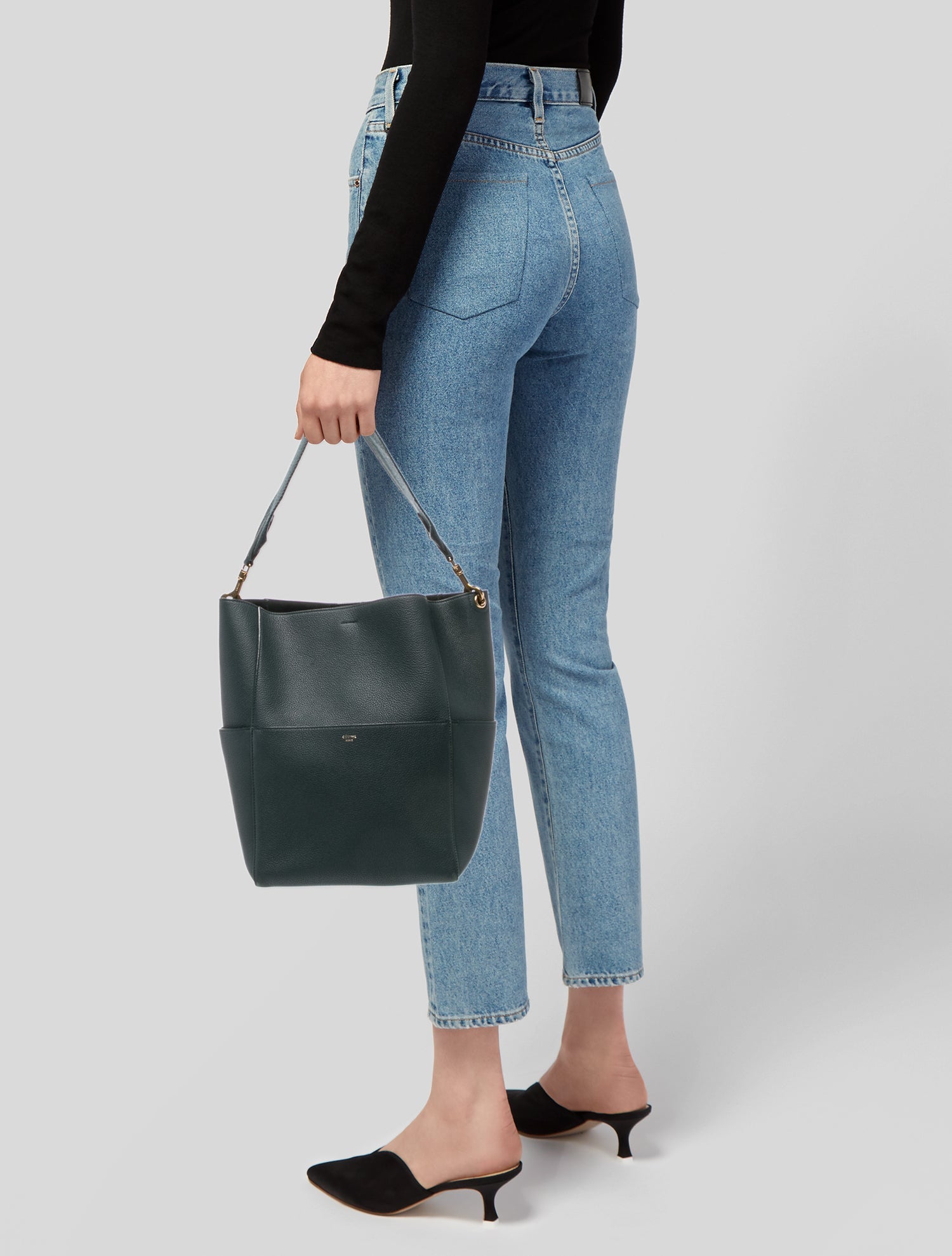 Celine Leather Seau Sangle Medium