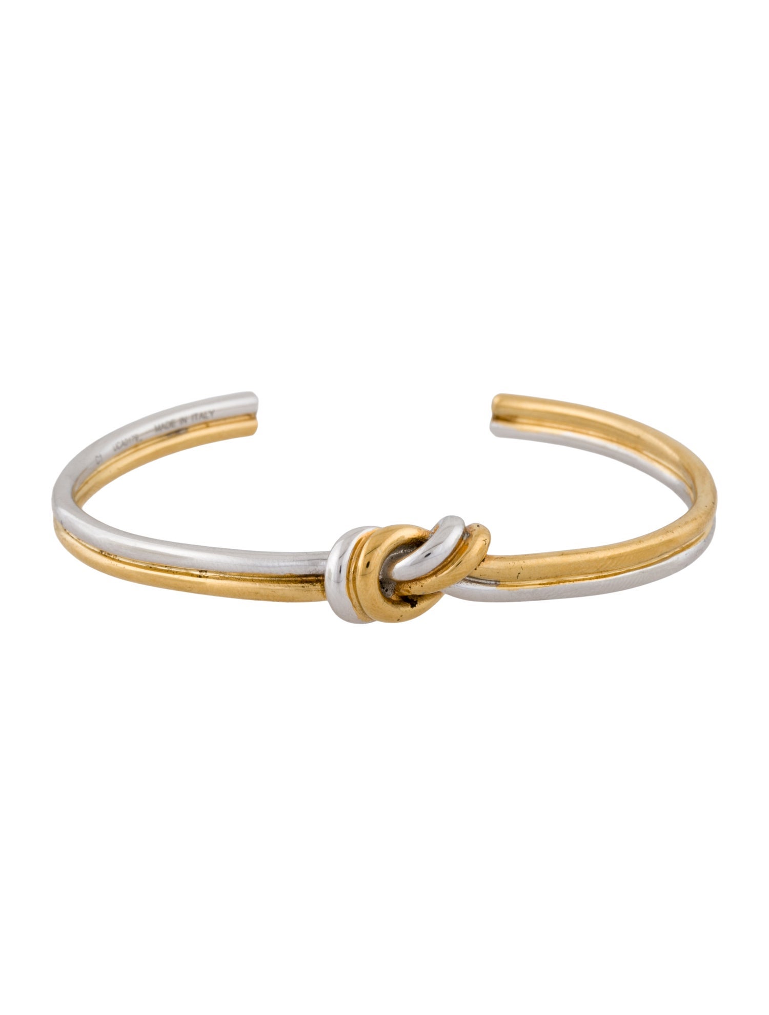 Celine Two-Tone Double Knot Cuff Bracelet