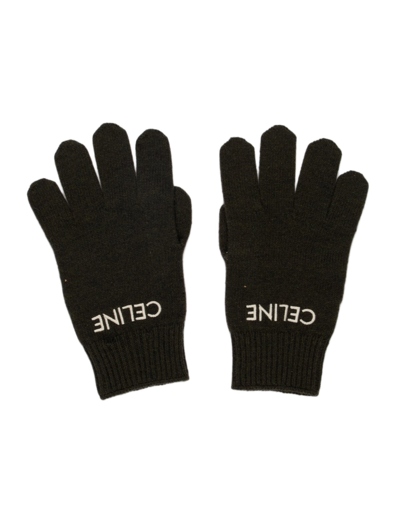 Celine Embroidered Accent Cotton Gloves w/Tags