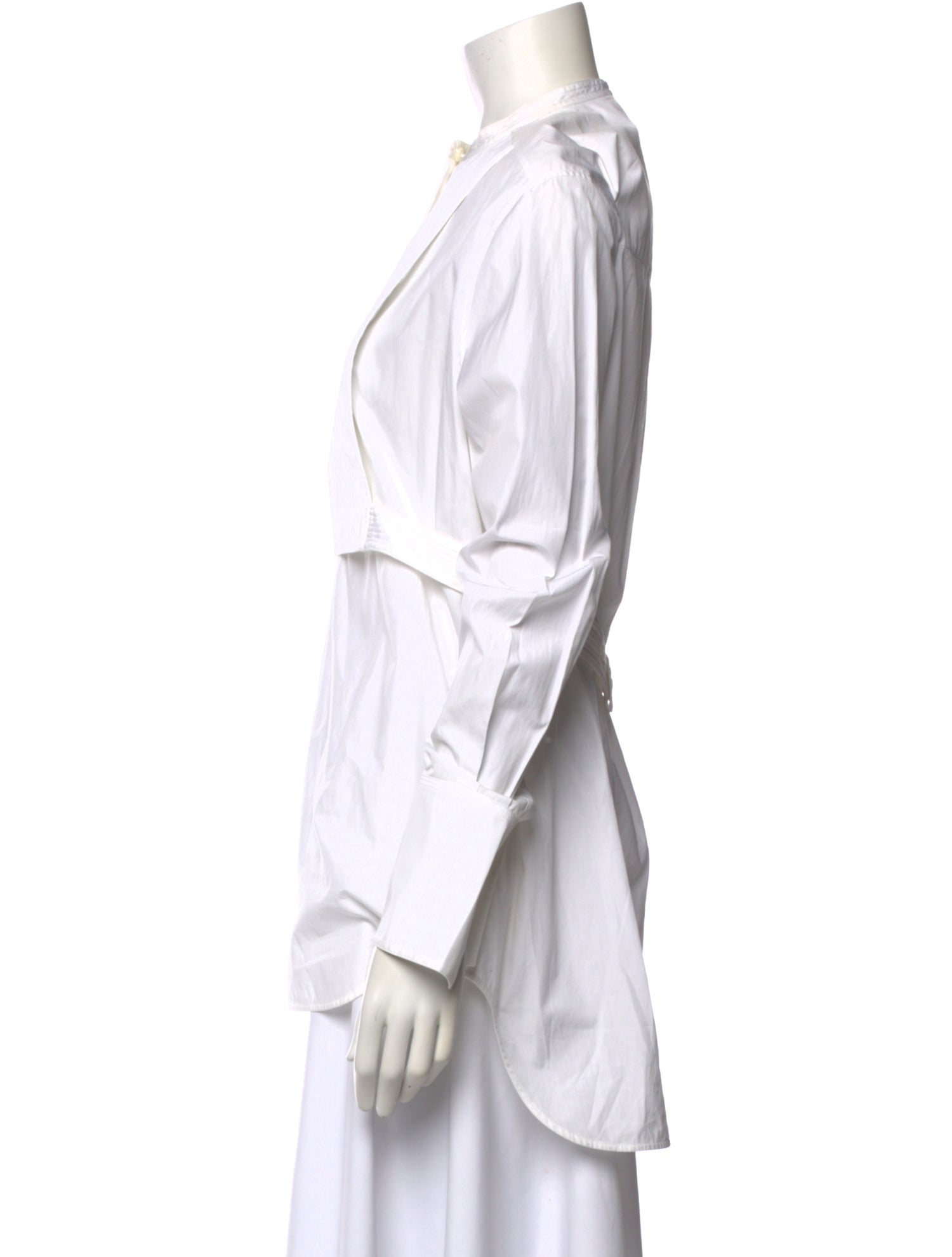 Celine Mock Neck Long Sleeve Button-Up Top