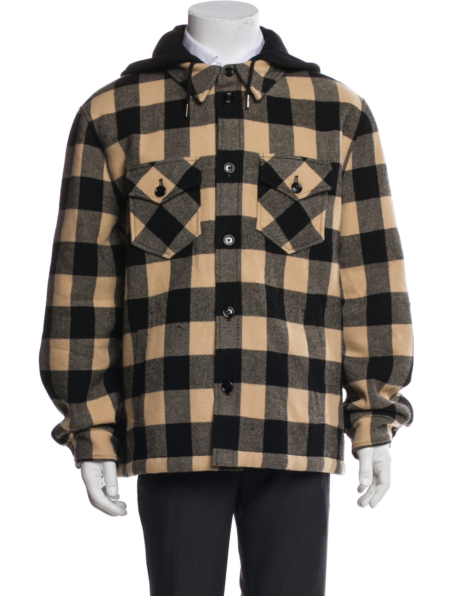 Celine Quilted Flannel Shirt Wool Trucker Jacket