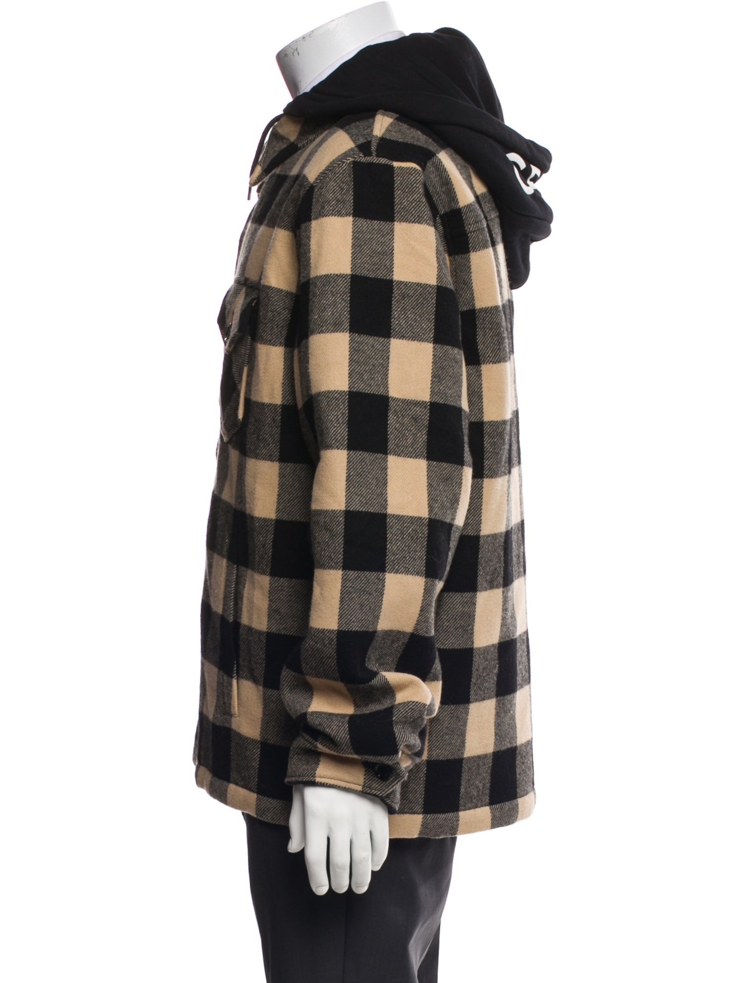 Celine Quilted Flannel Shirt Wool Trucker Jacket