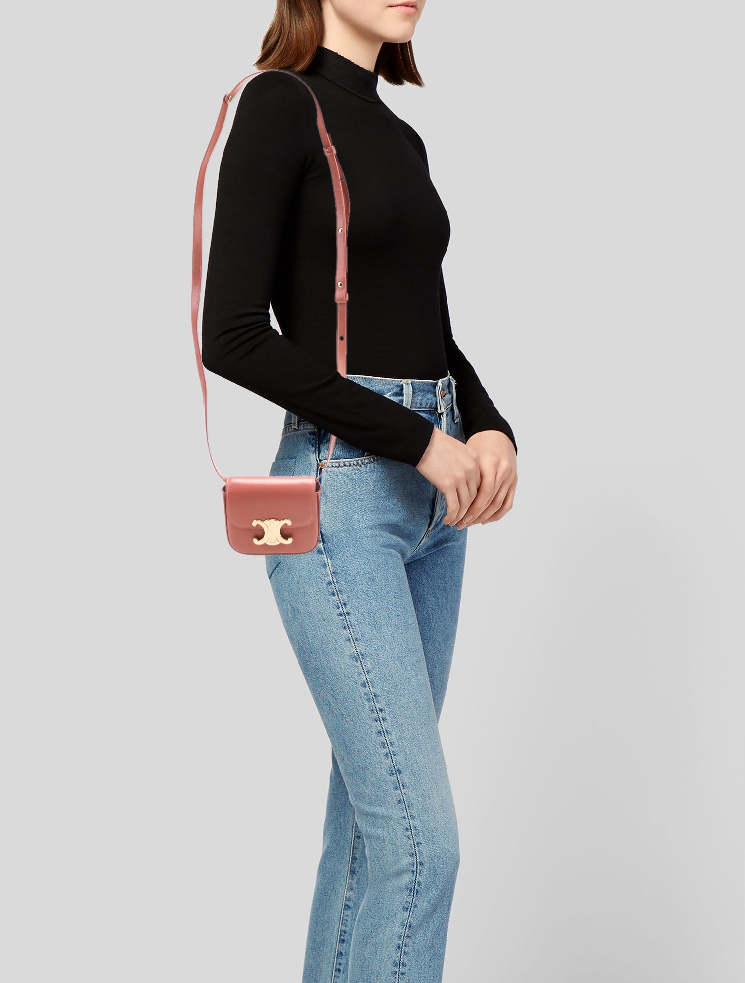 Celine Leather Triomphe Claude Mini 2023