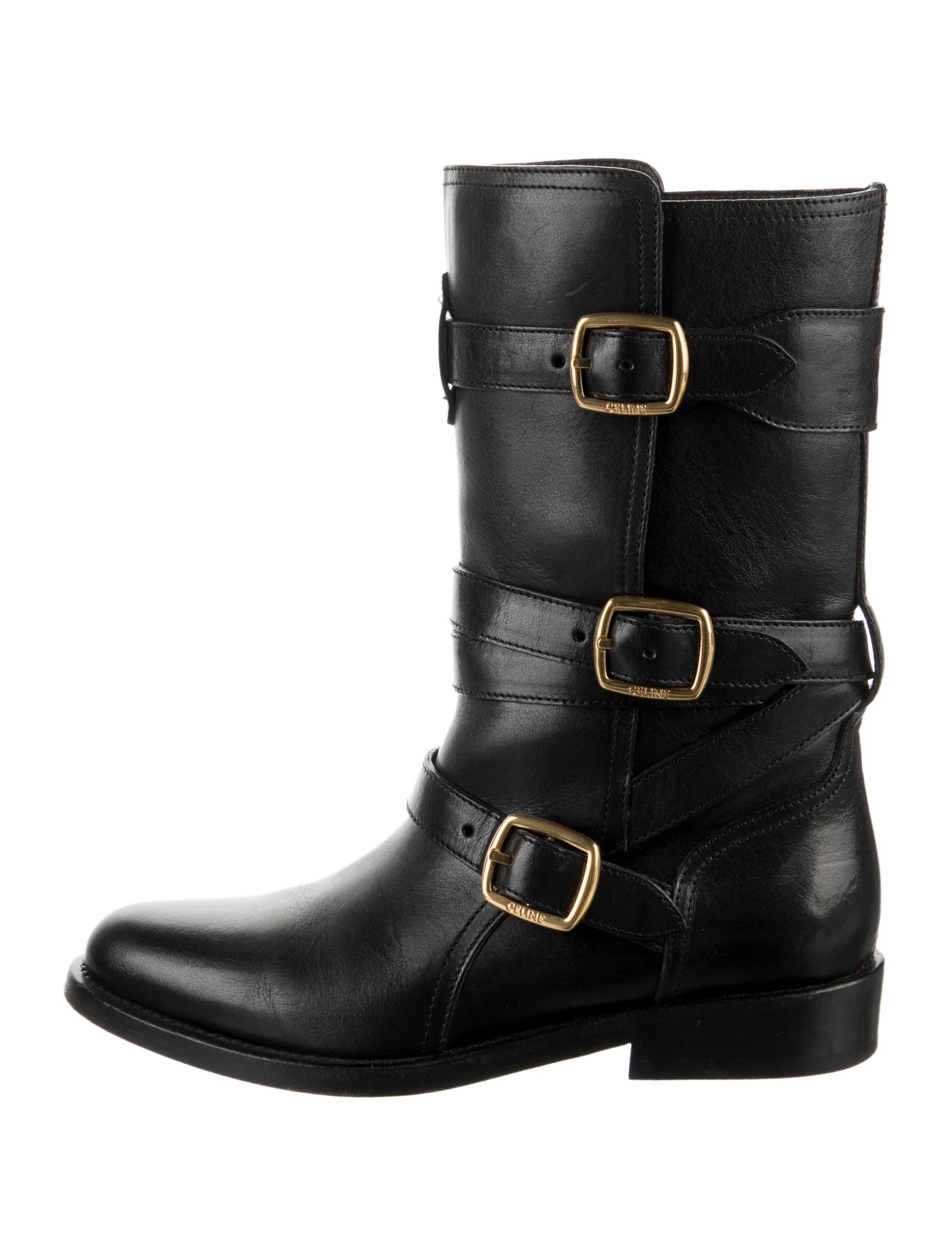 Celine Leather Moto Boots