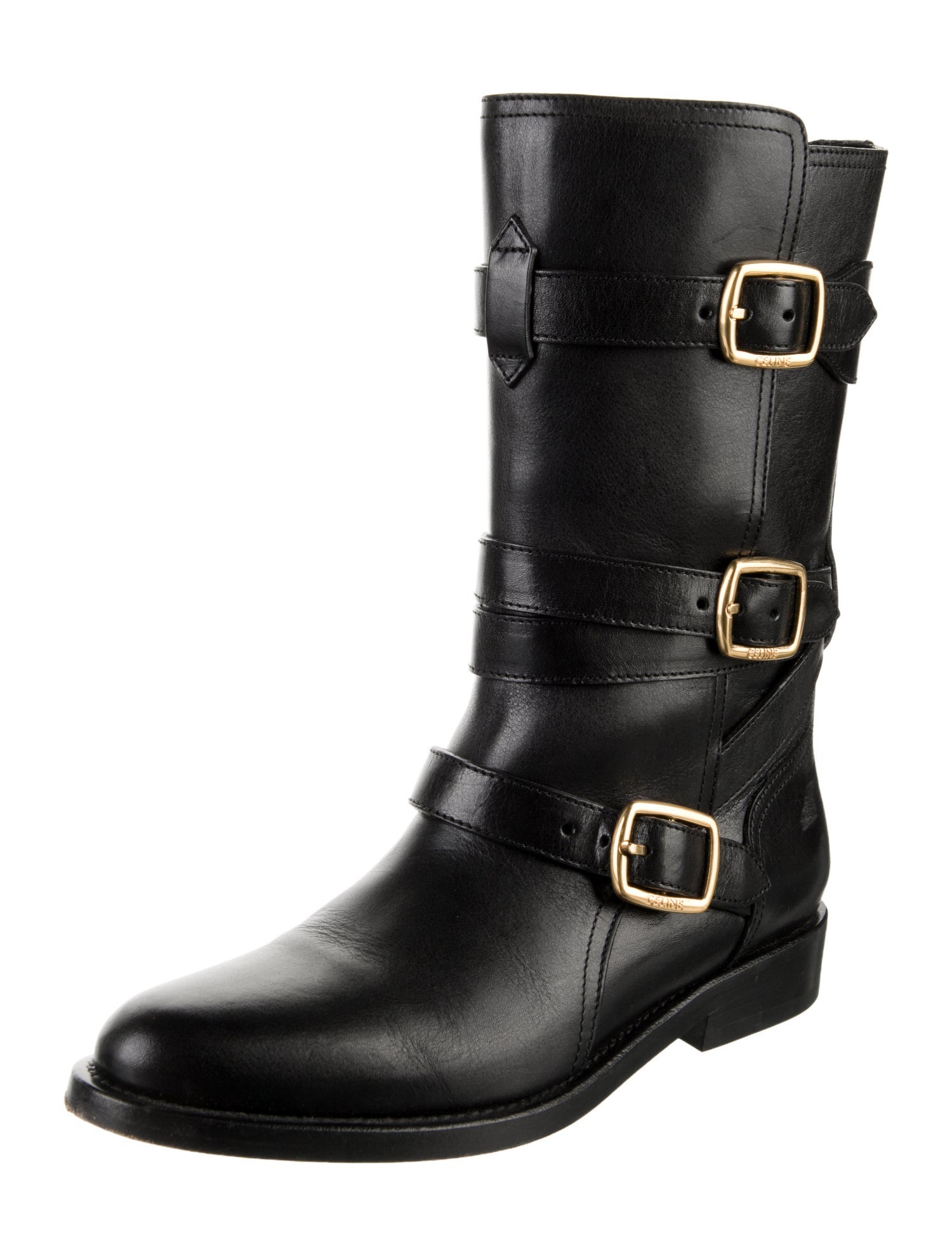 Celine Leather Moto Boots