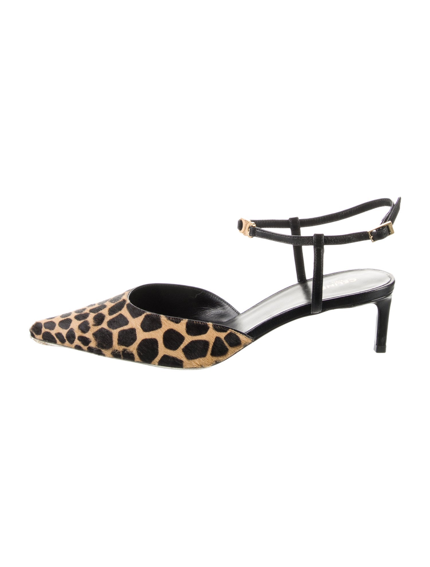 Celine Ponyhair Animal Print Sandals