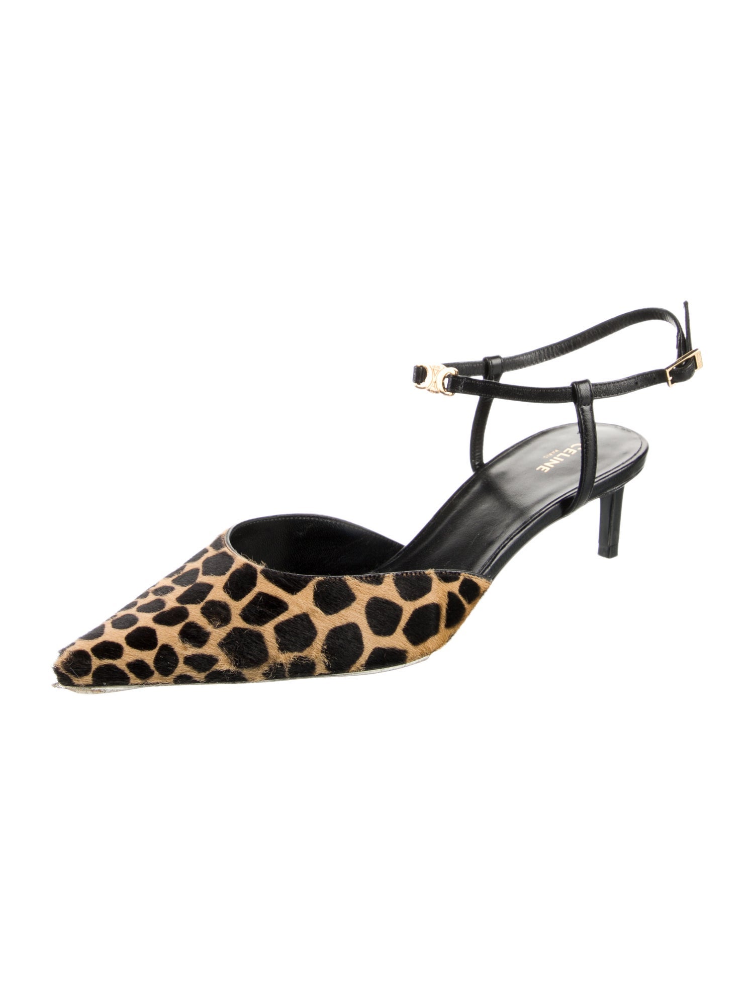 Celine Ponyhair Animal Print Sandals