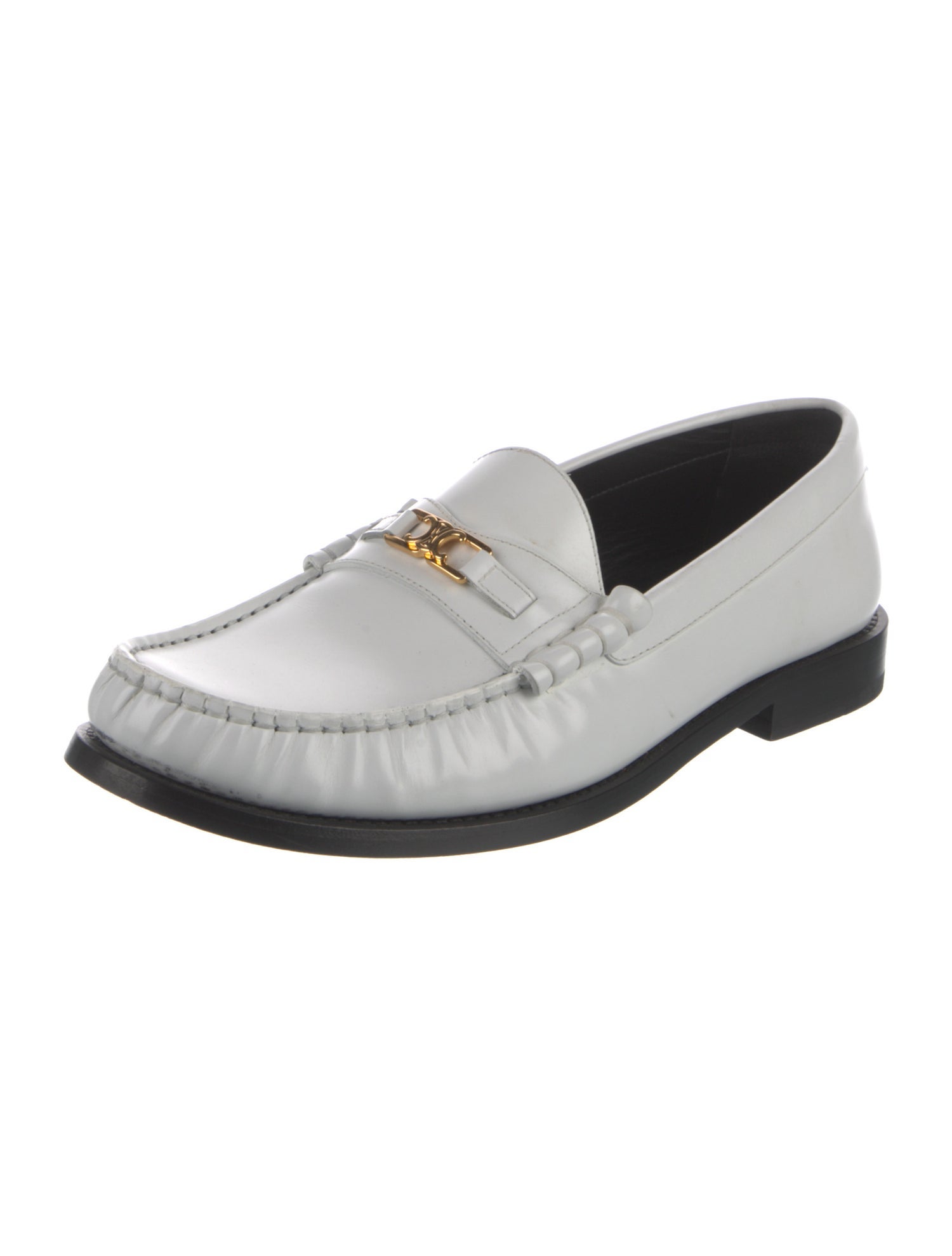 Celine Leather Colorblock Pattern Loafers