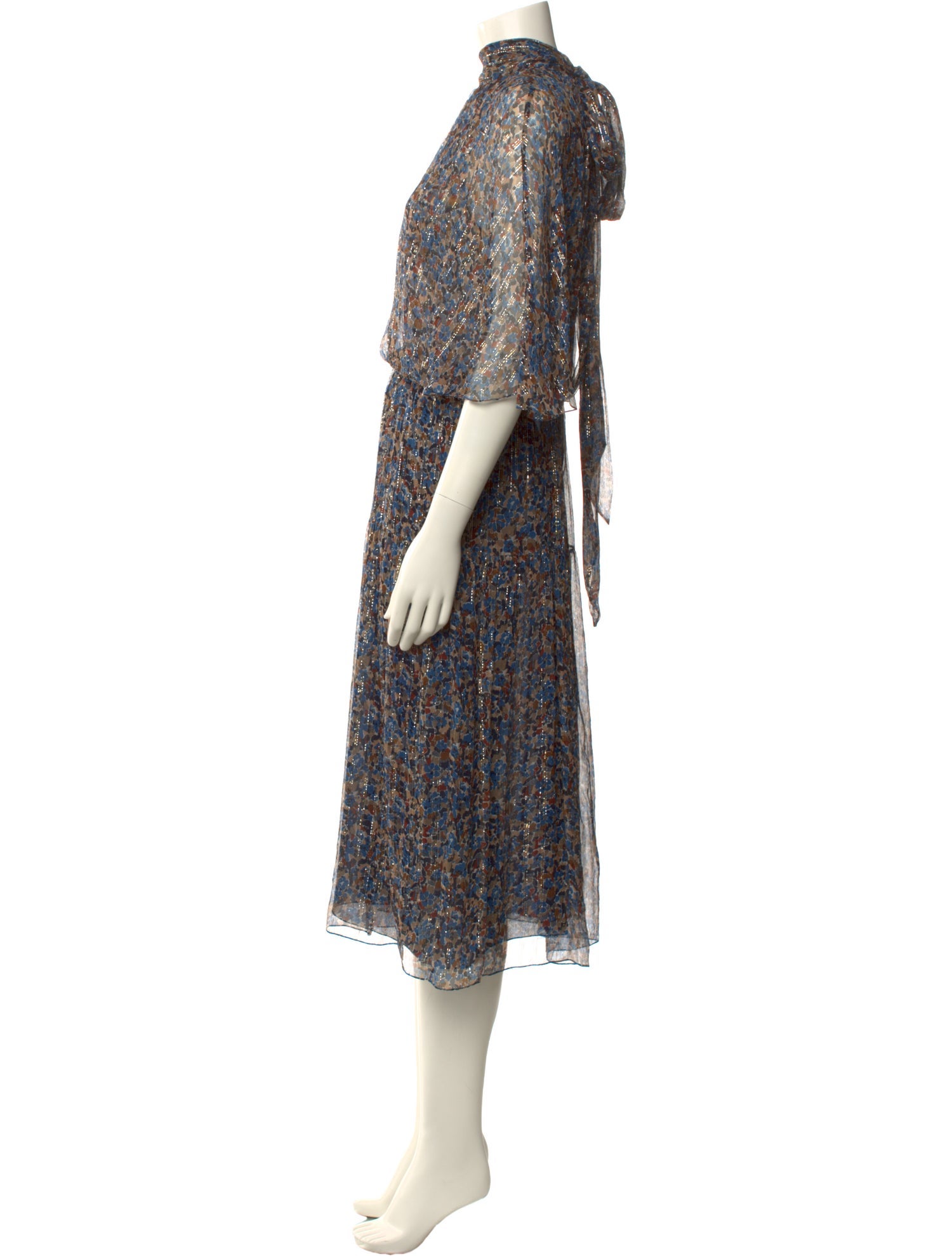 Celine Floral Print Midi Length Dress