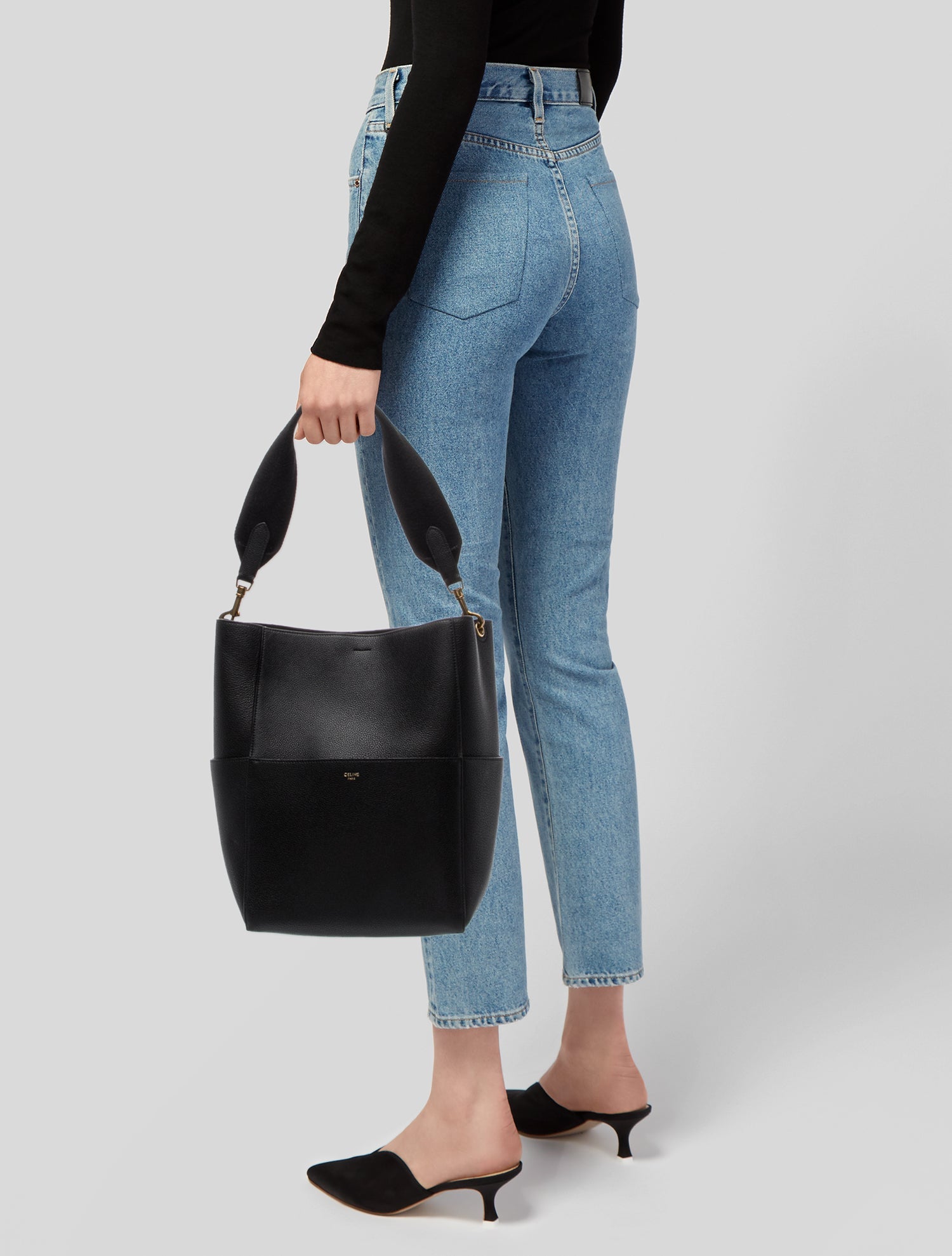 Celine Leather Seau Sangle Medium