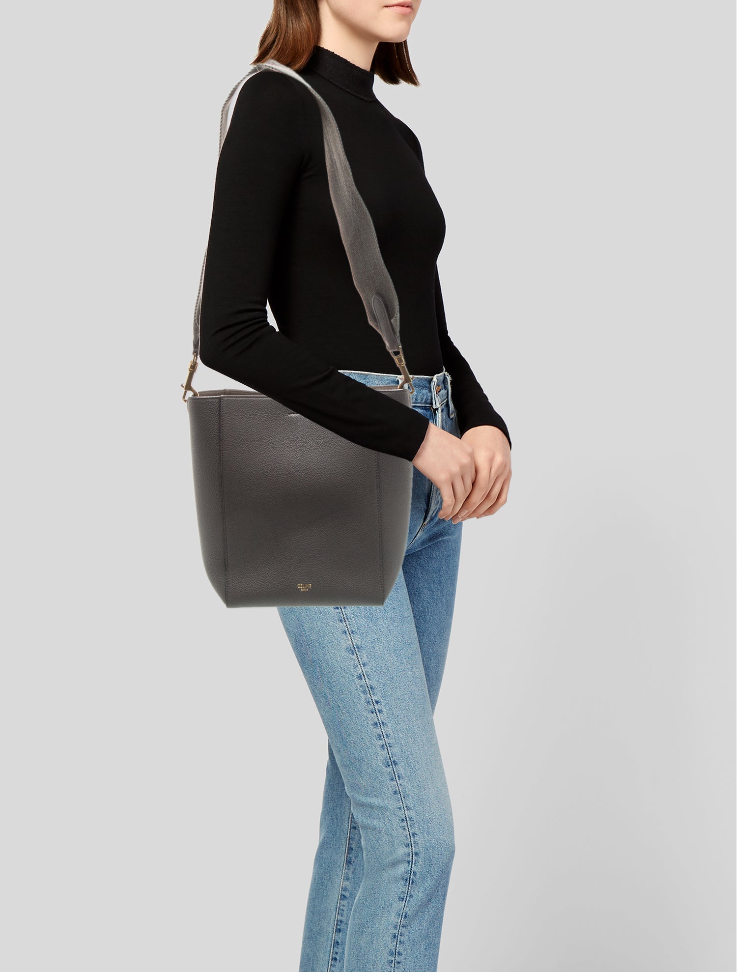 Celine Leather Seau Sangle Small