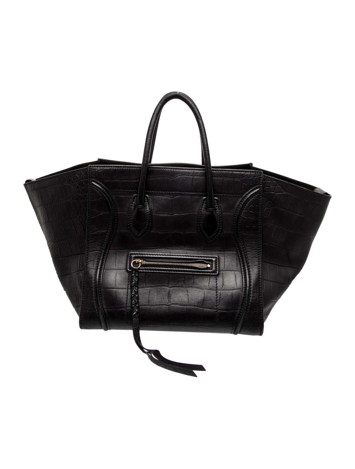 Celine Leather Embossed Phantom Luggage Medium