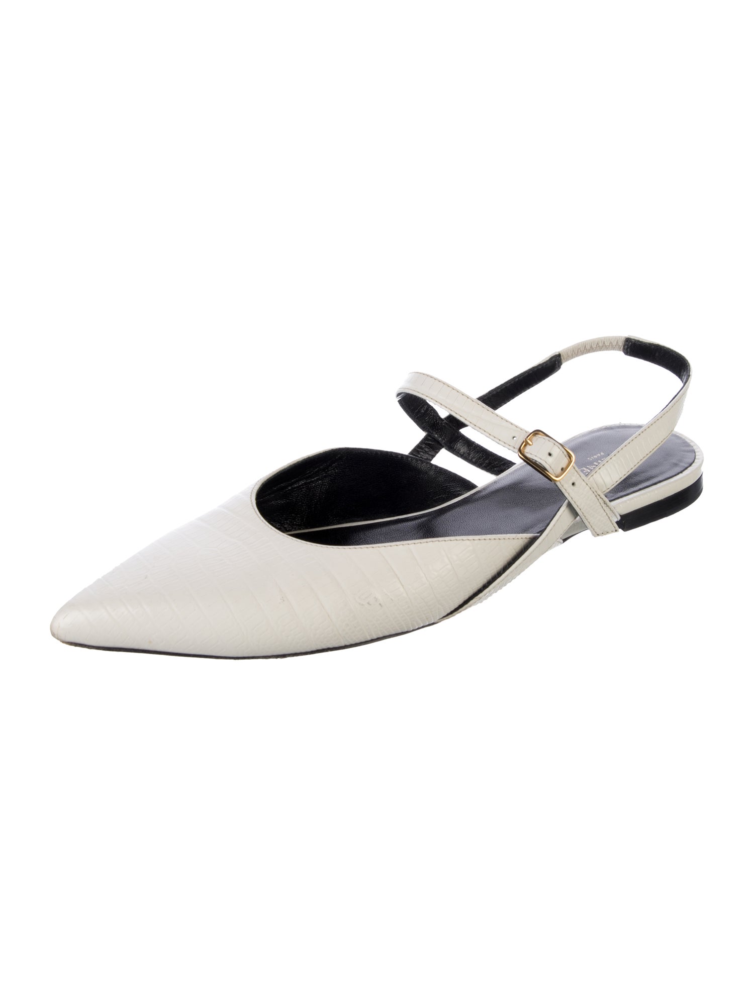 Celine Embossed Leather Slingback Flats
