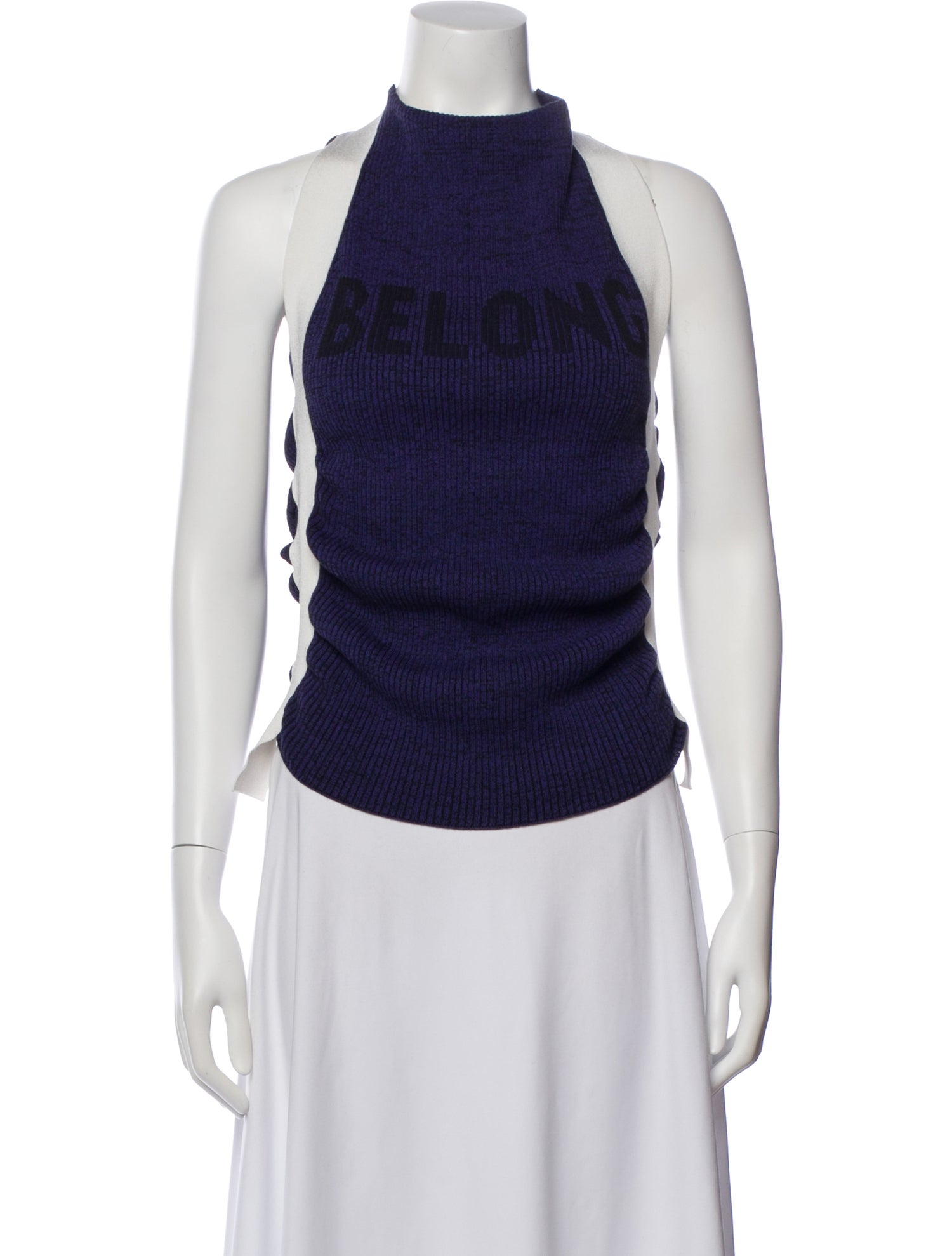 Celine Graphic Print Mock Neck Top