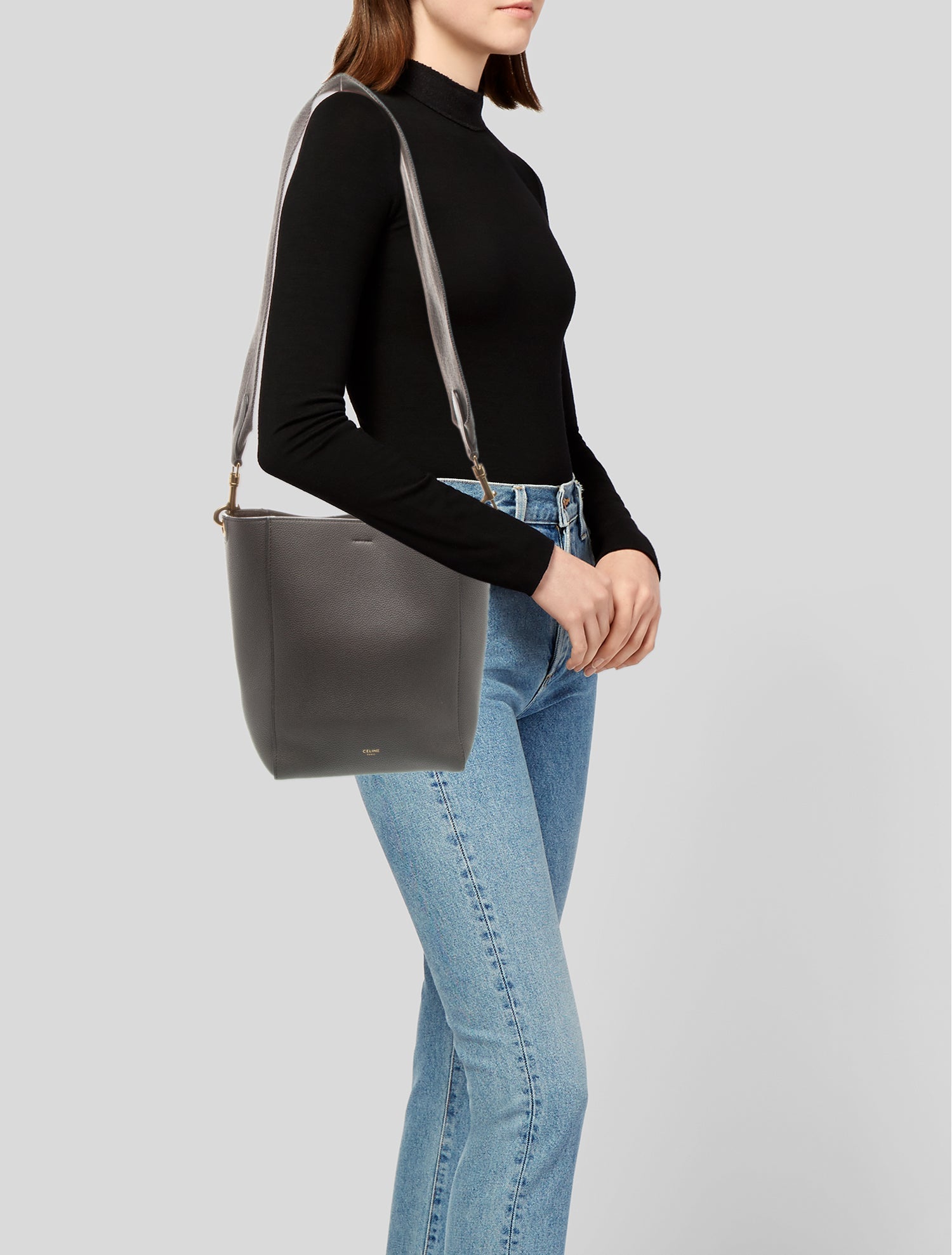 Celine Leather Seau Sangle Small