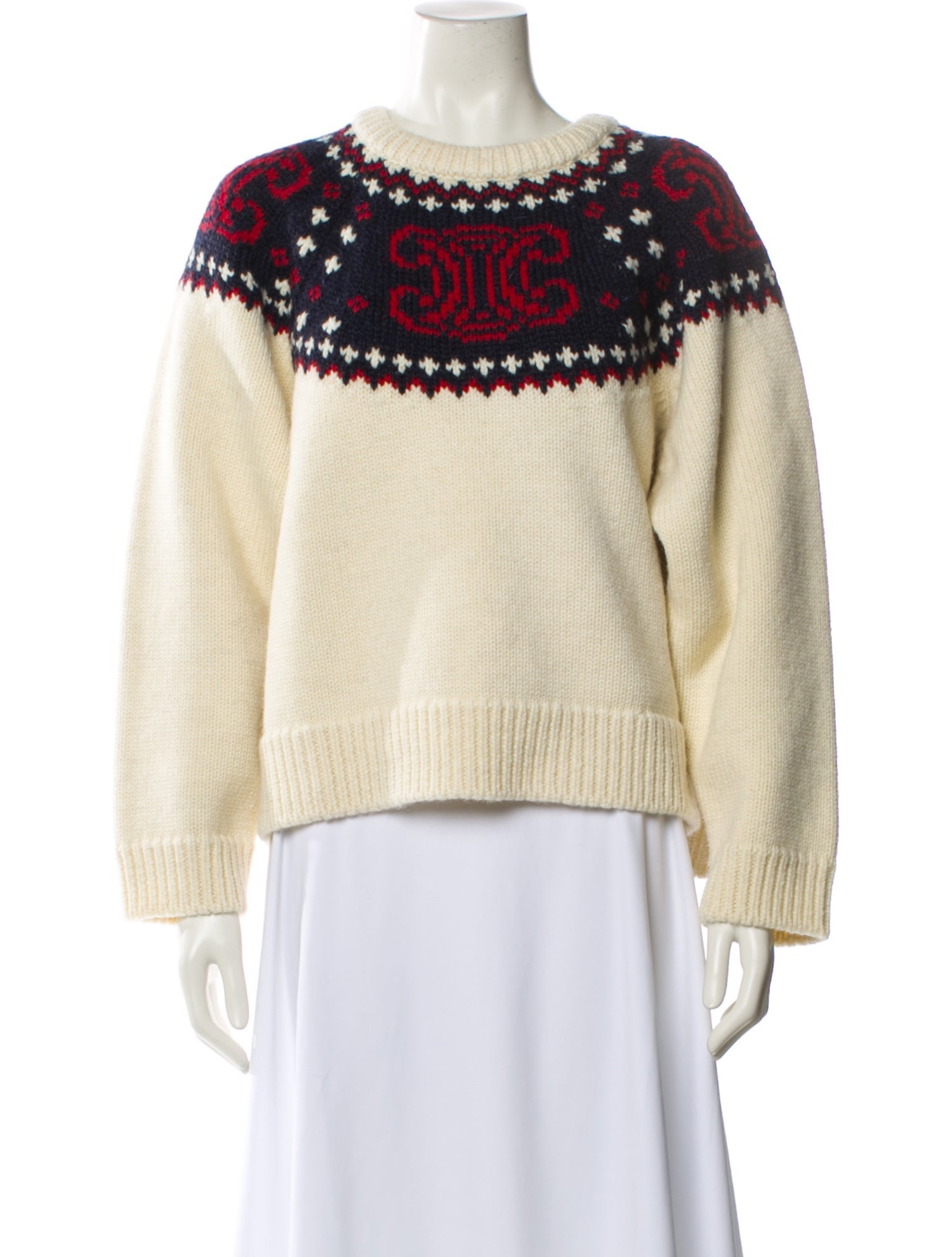 Celine Wool Printed Sweater w/ Tags