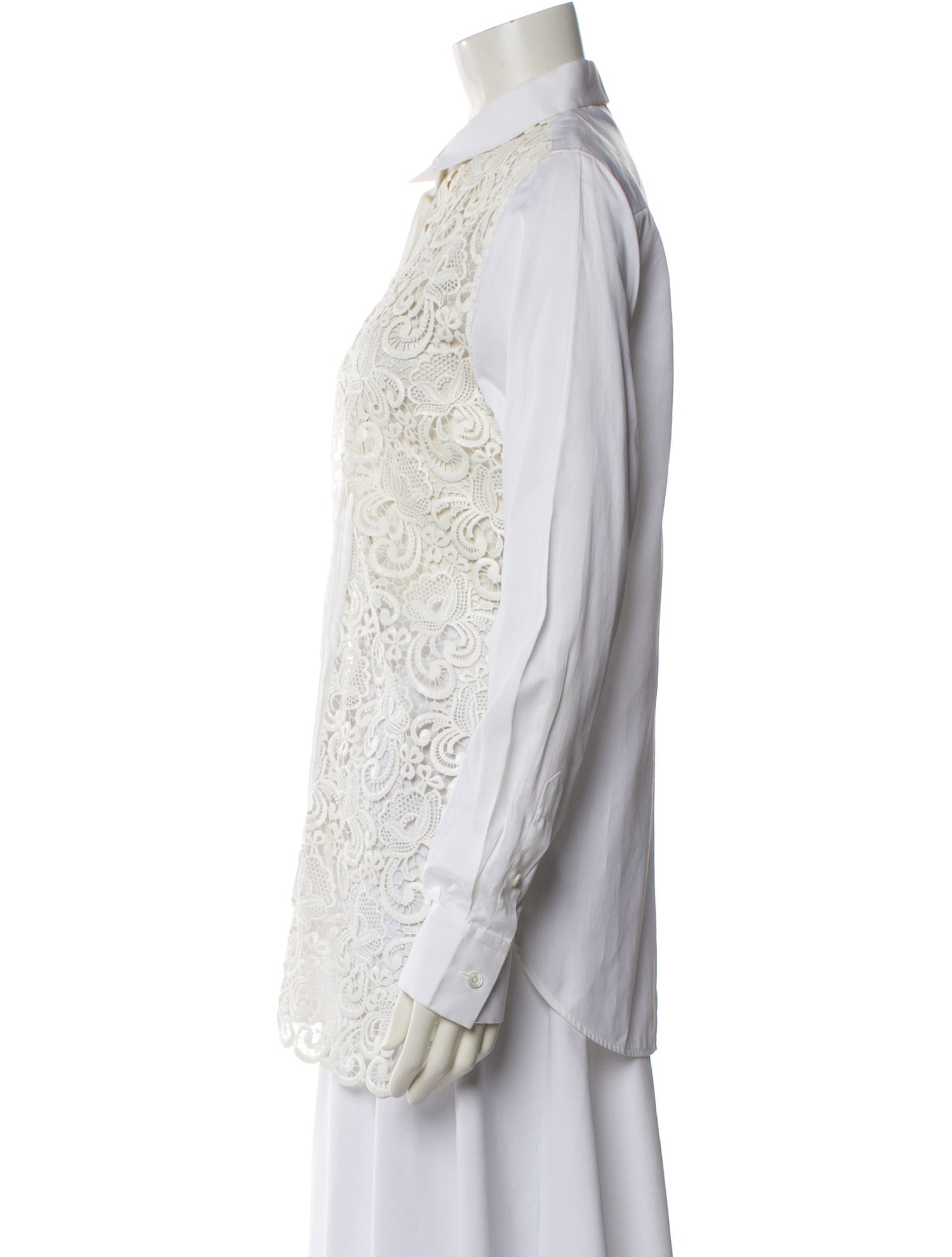 Celine Lace Pattern Long Sleeve Blouse