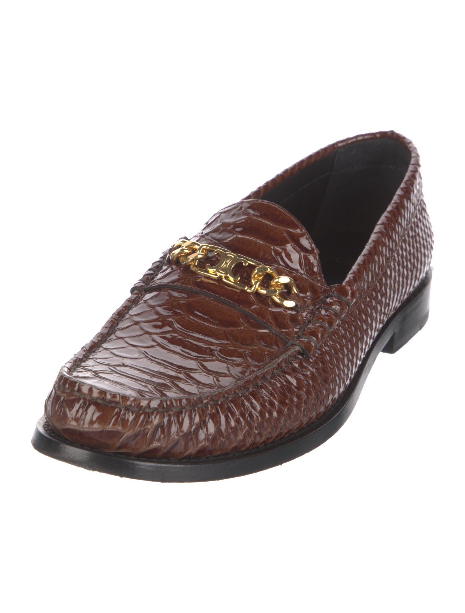 Celine Embossed Leather Dress Loafers