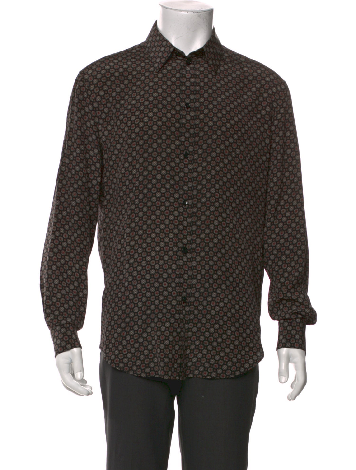 Celine Silk Polka Dot Print Shirt