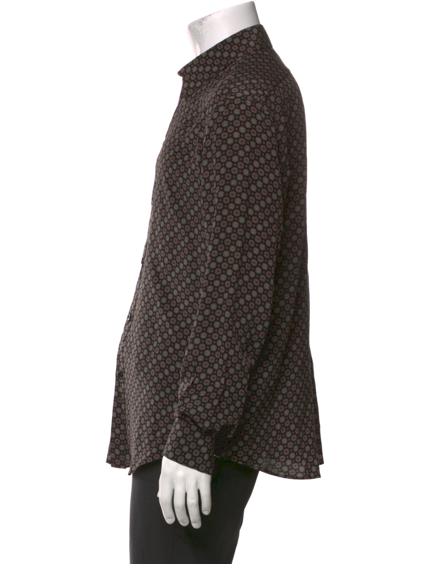 Celine Silk Polka Dot Print Shirt