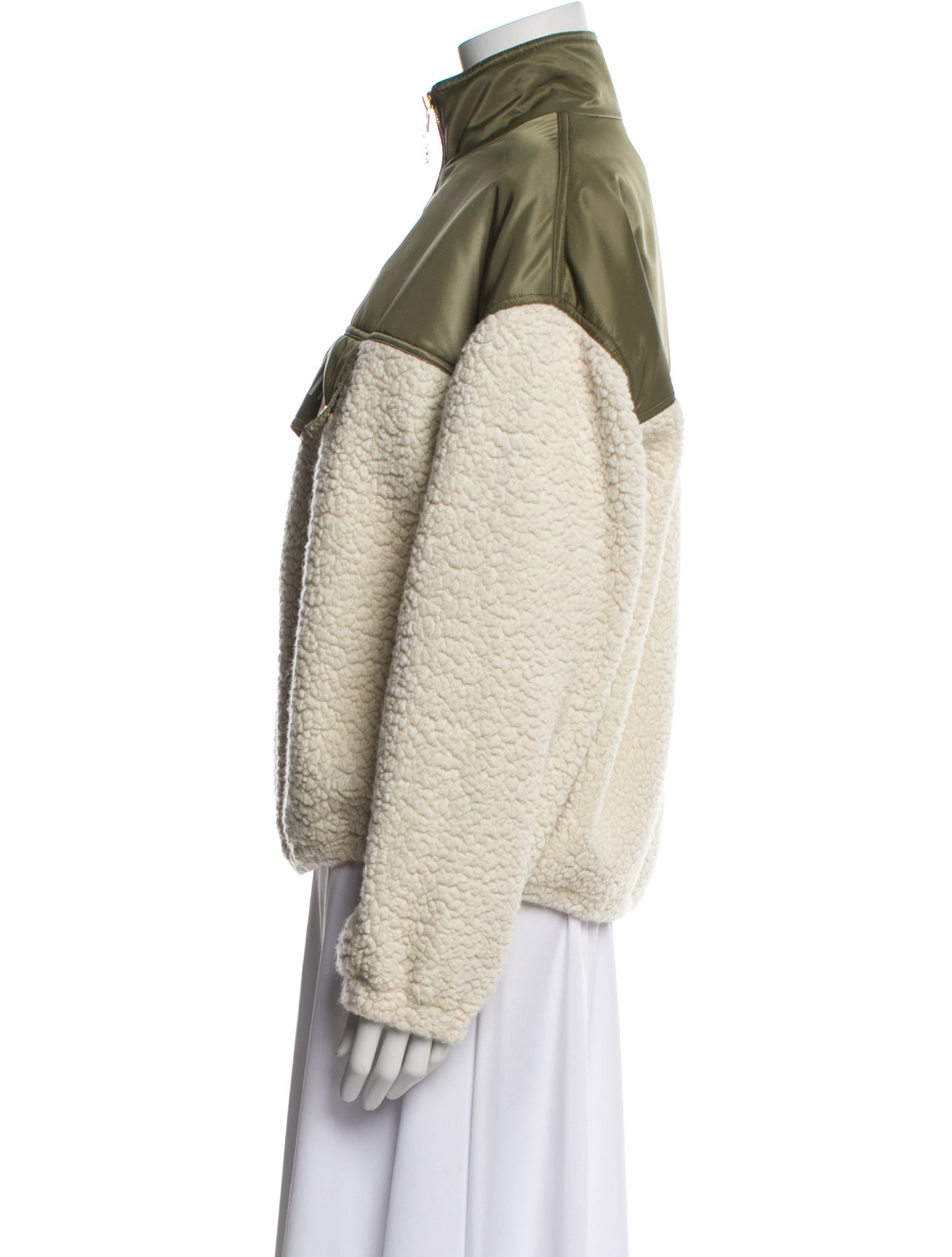 Celine Colorblock Pattern Mock Neck Sweatshirt