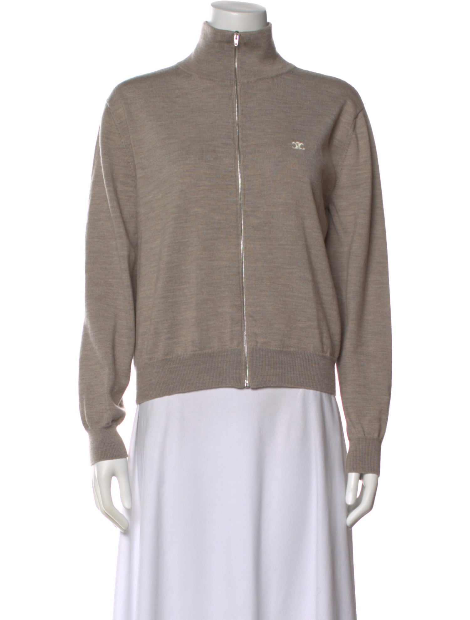 Celine Wool Turtleneck Cardigan