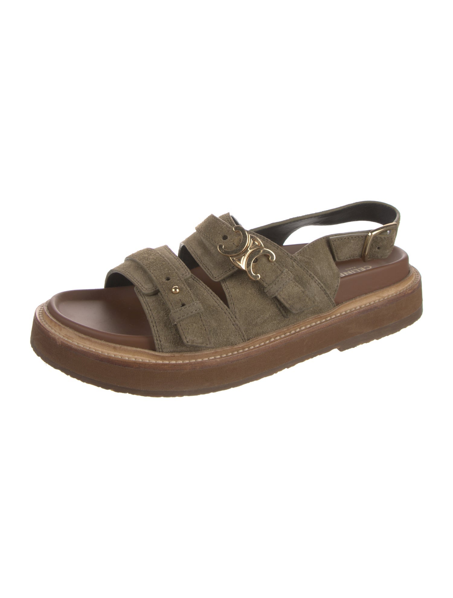 Celine Leather Slingback Sandals