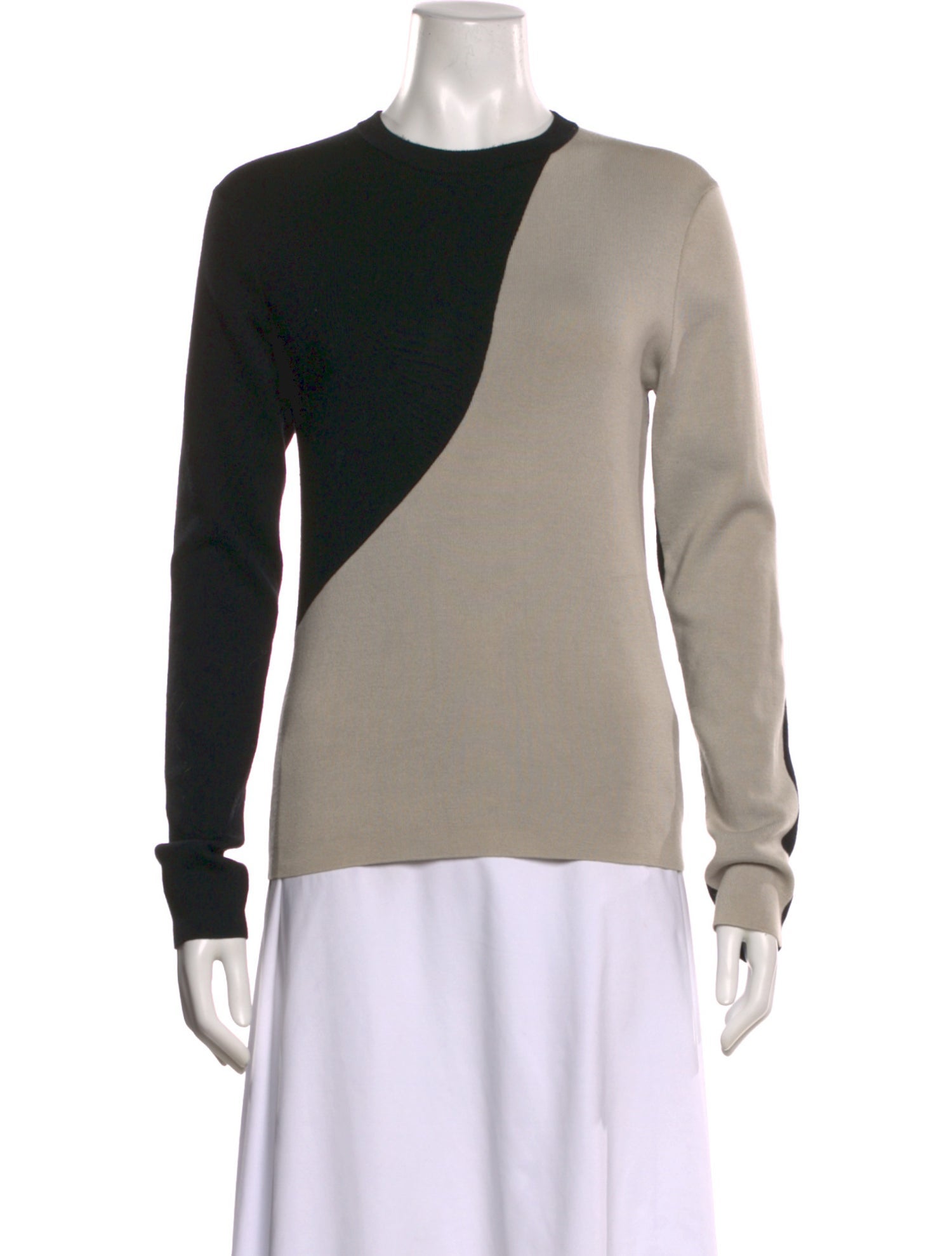 Celine Wool Colorblock Pattern Sweater