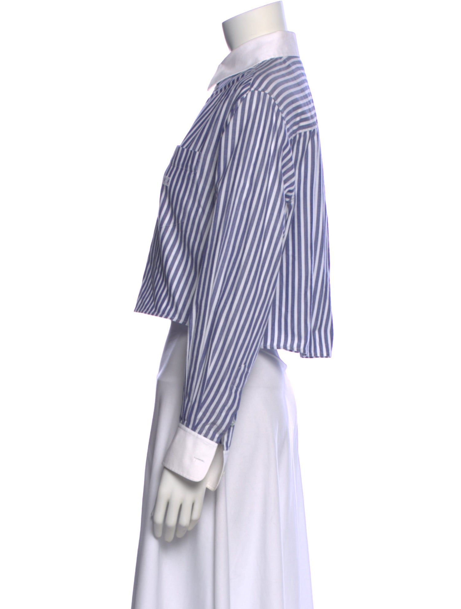 Celine Striped Long Sleeve Crop Top